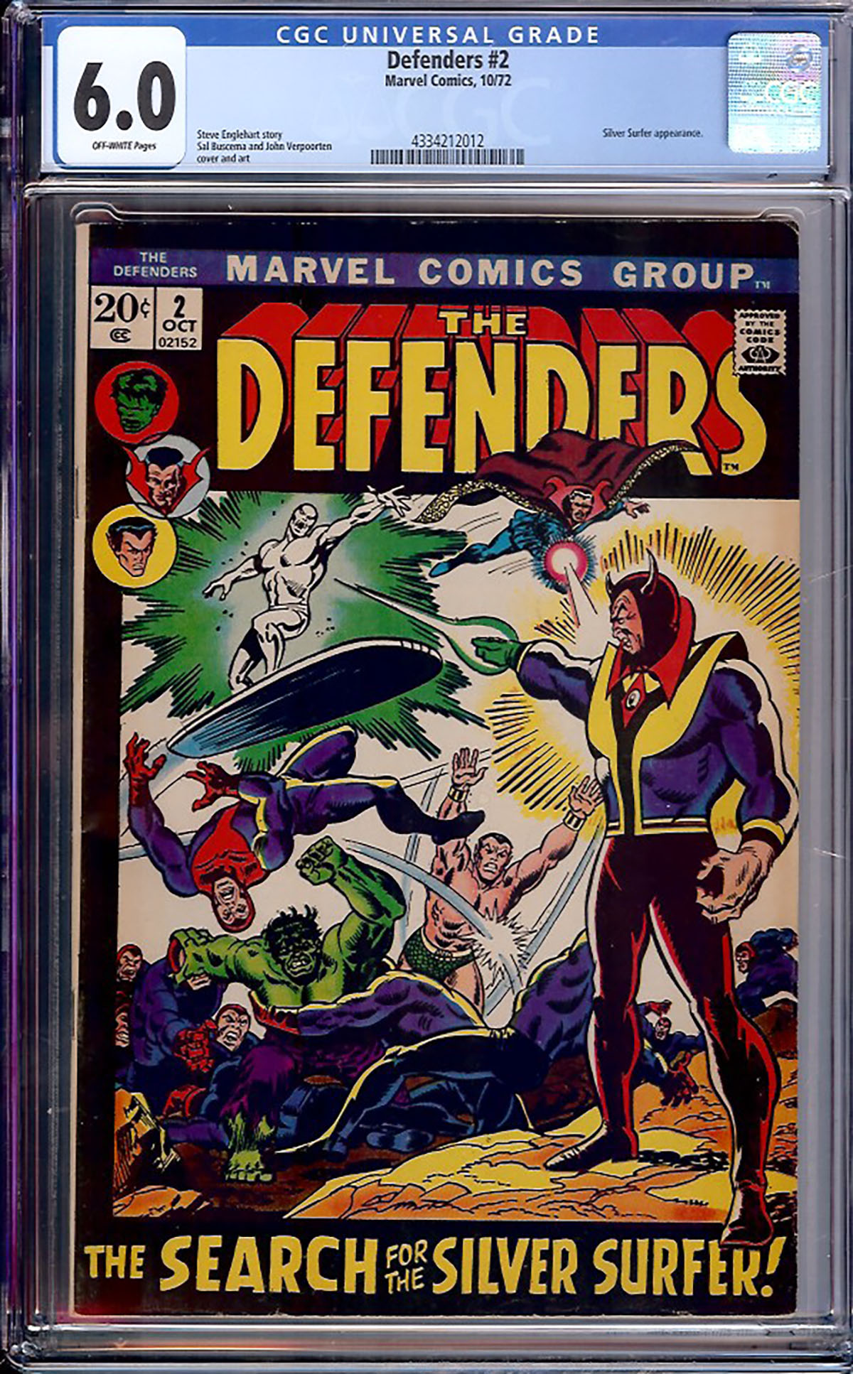 Defenders #2 CGC 6.0 ow
