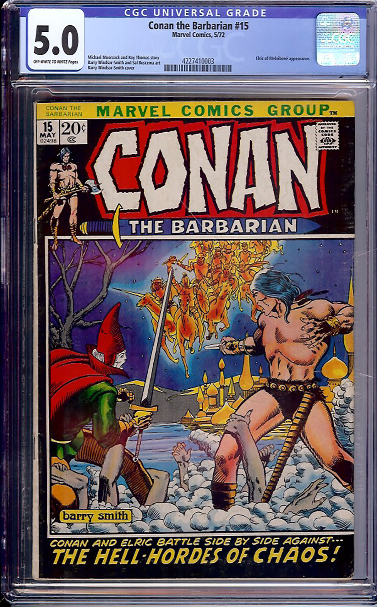 Conan The Barbarian #15 CGC 5.0 ow/w
