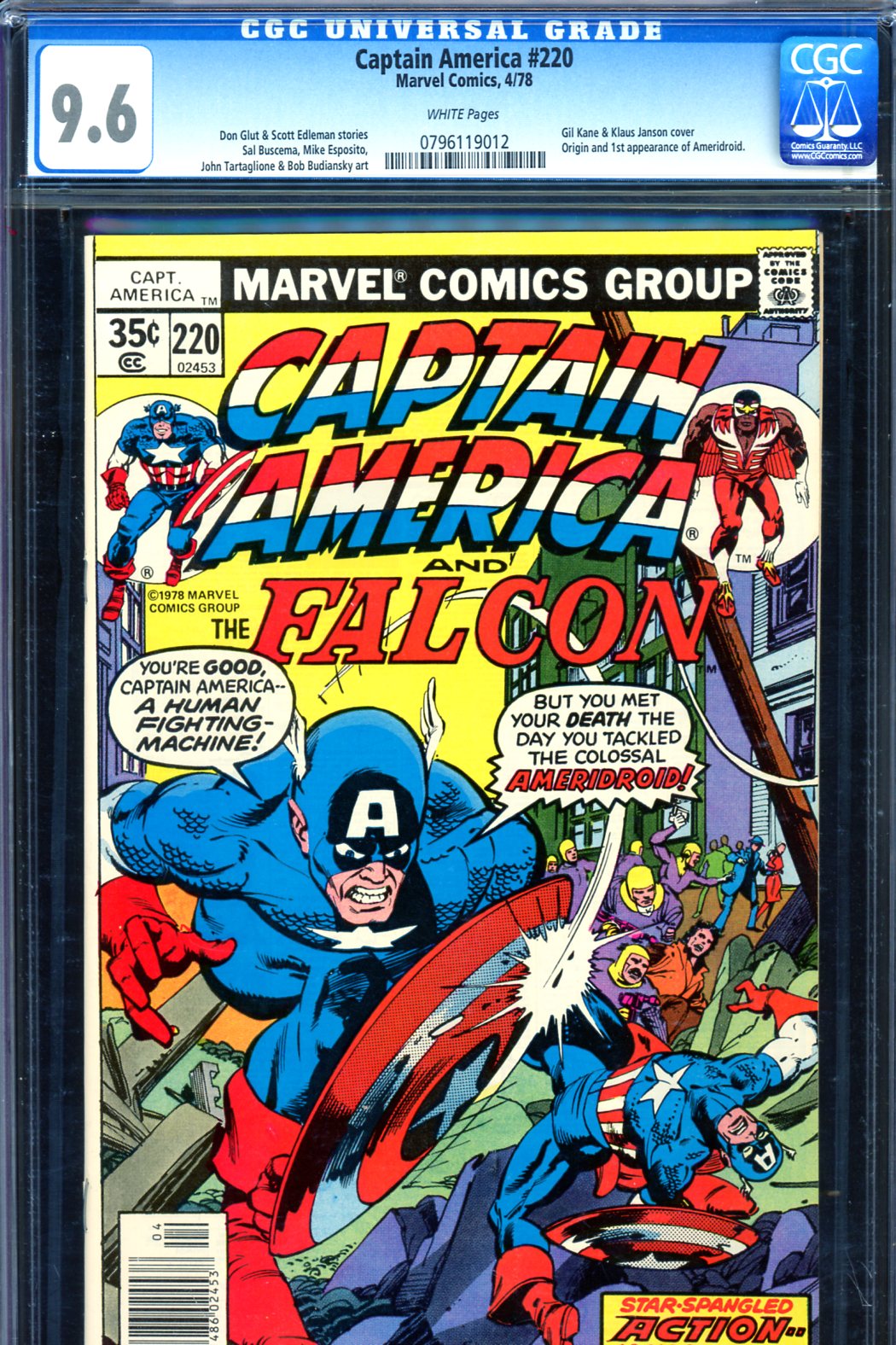 Captain America #220 CGC 9.6 w