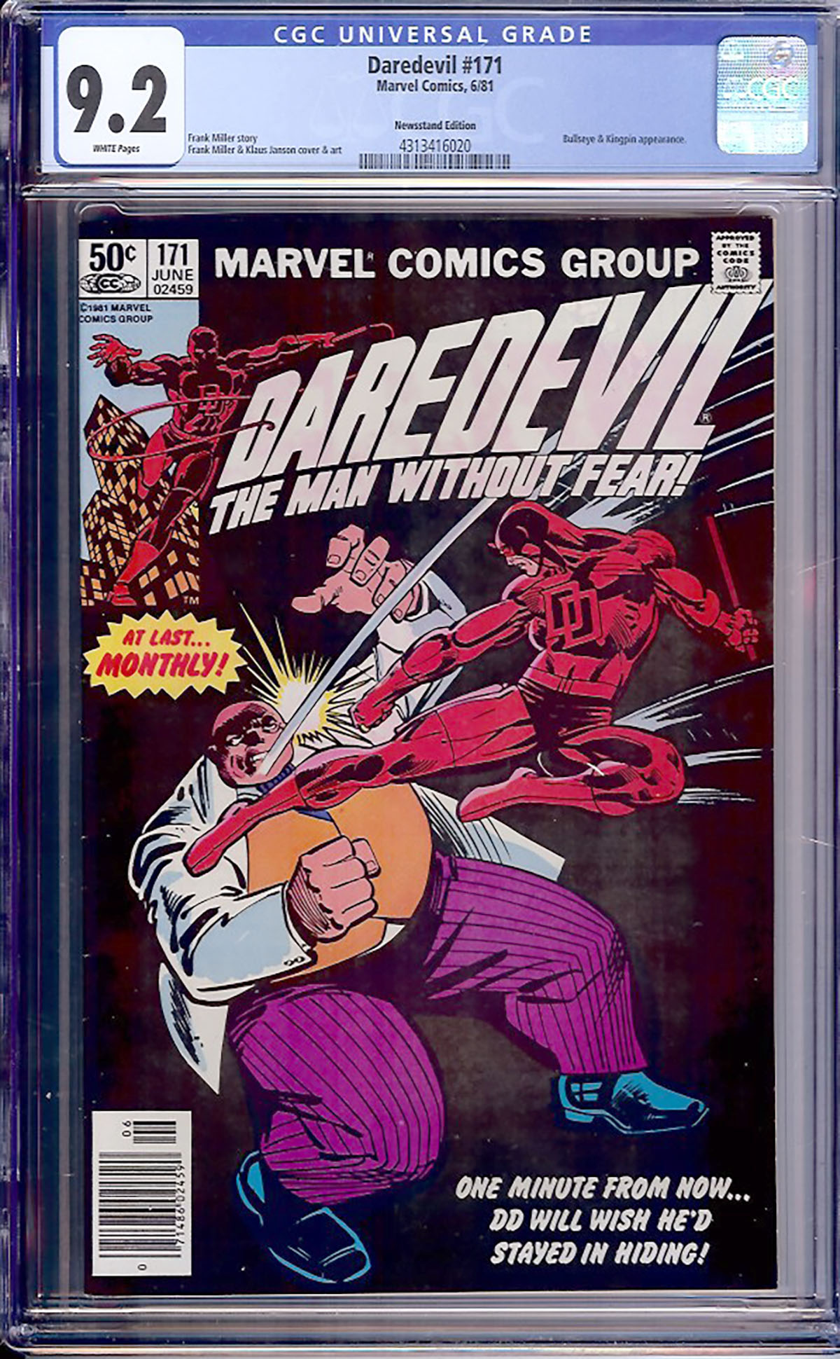 Daredevil #171 CGC 9.2 w Newsstand Edition