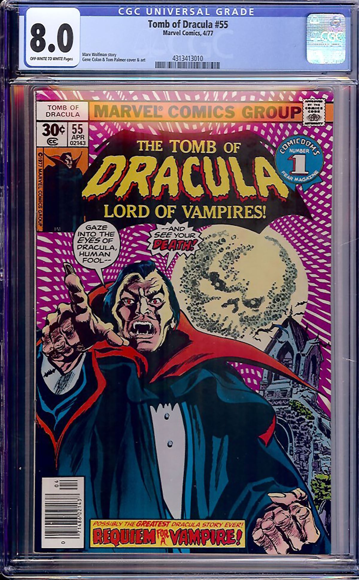 Tomb of Dracula #55 CGC 8.0 ow/w