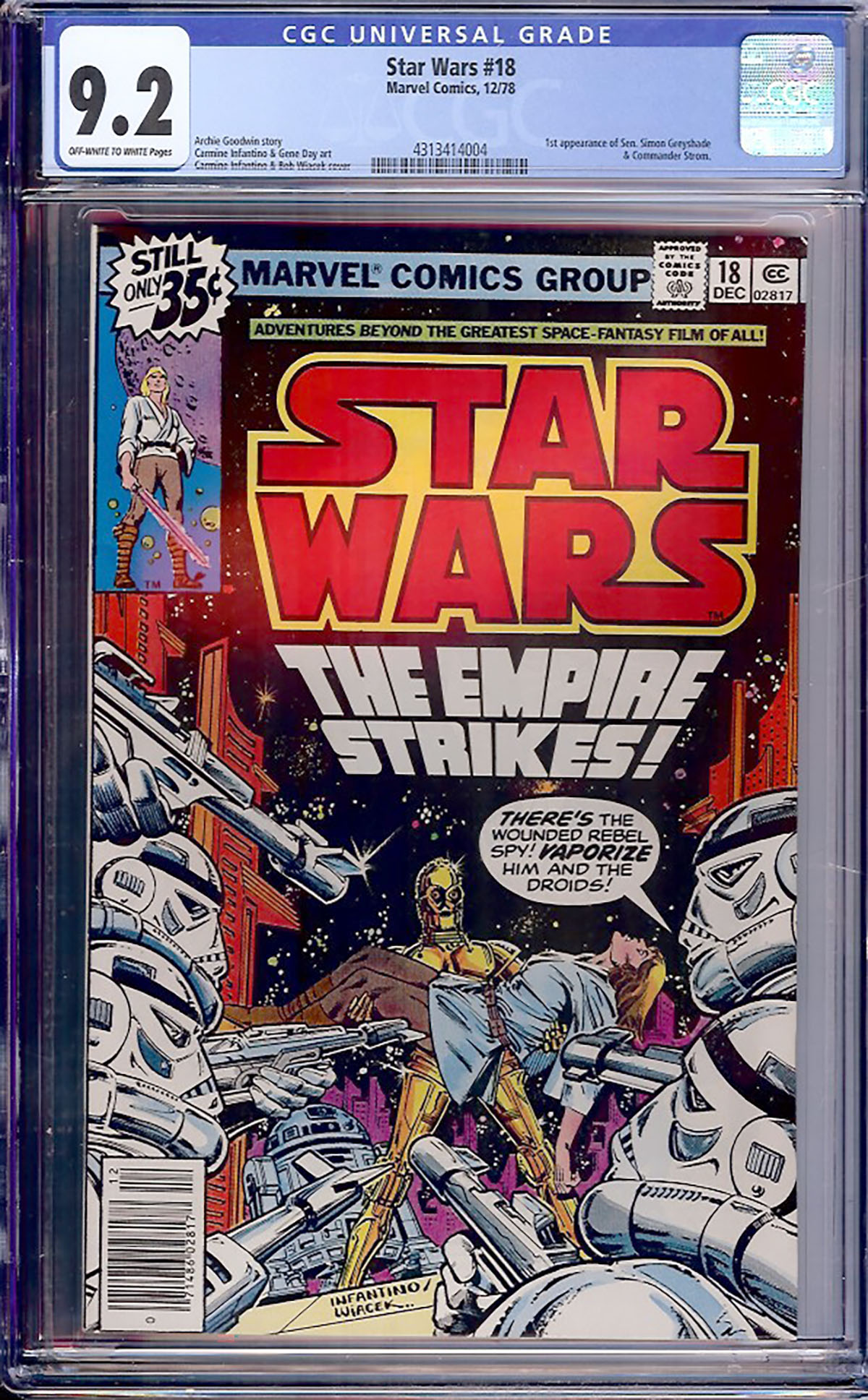 Star Wars #18 CGC 9.2 ow/w