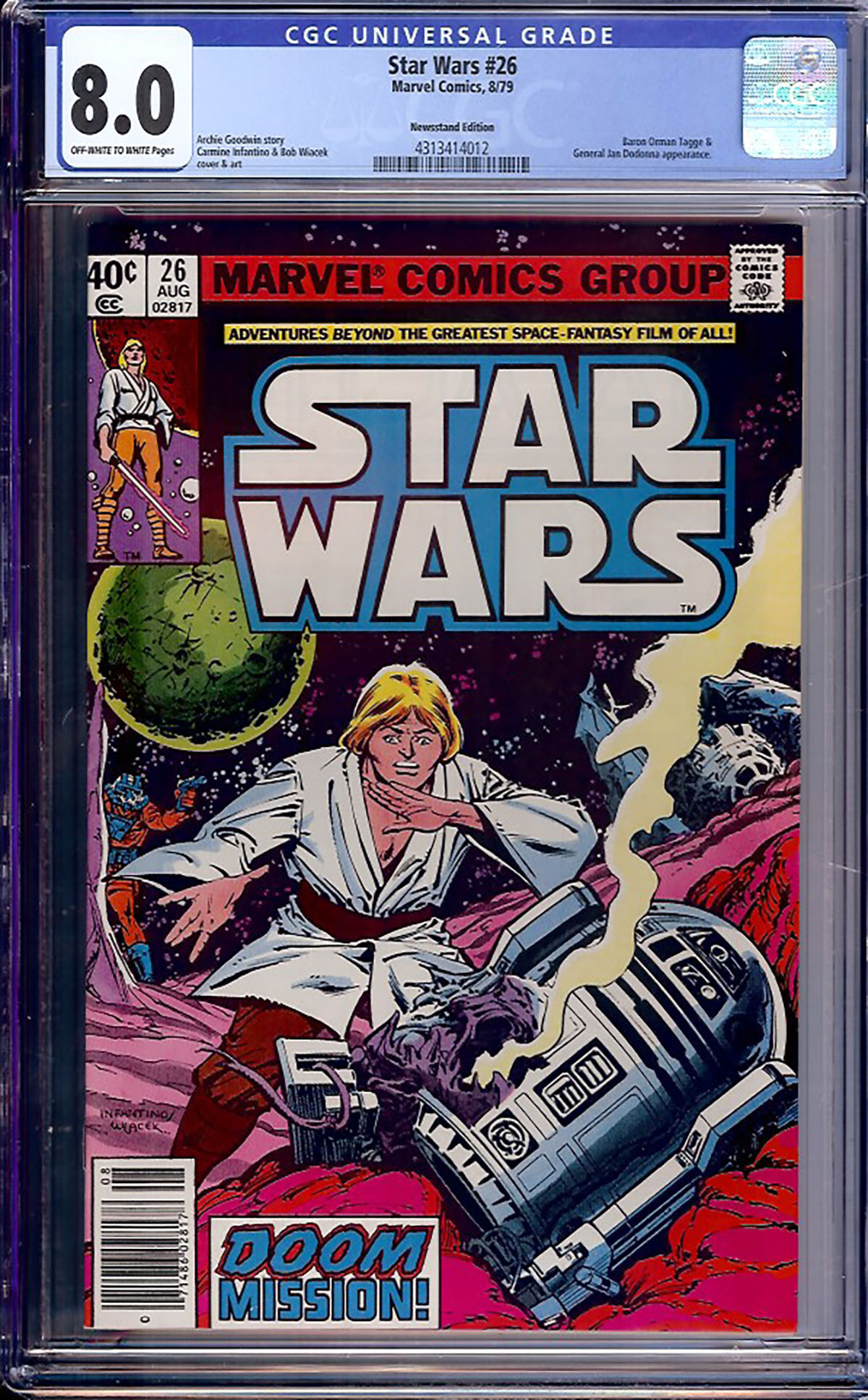 Star Wars #26 CGC 8.0 ow/w Newsstand Edition