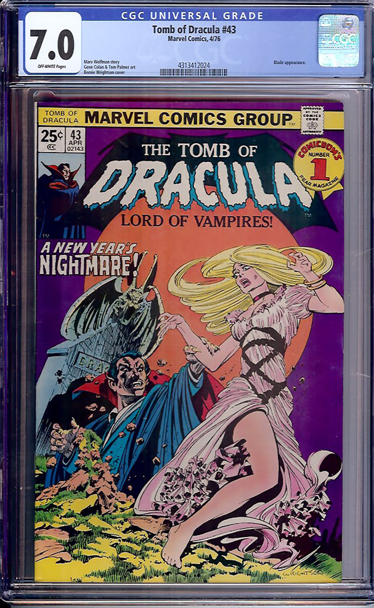Tomb of Dracula #43 CGC 7.0 ow