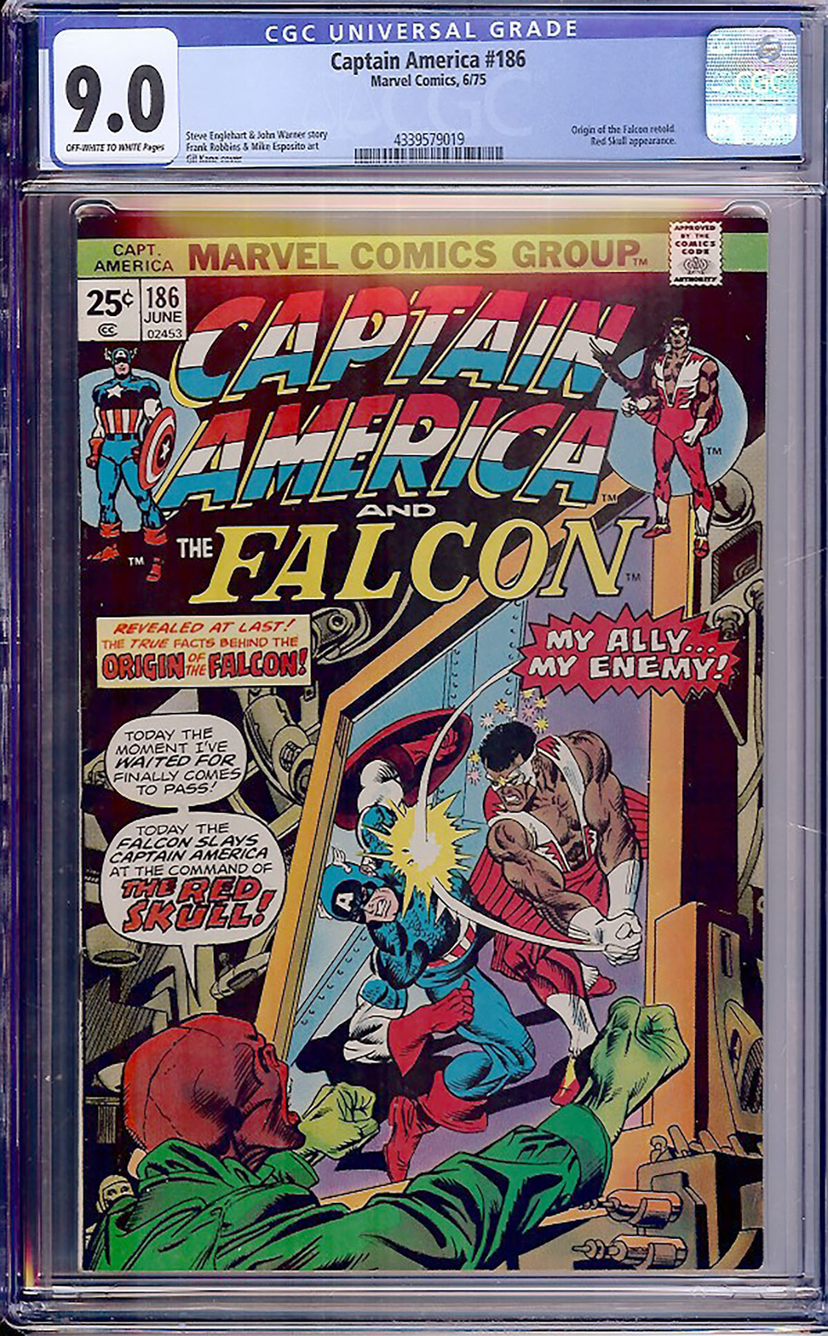 Captain America #186 CGC 9.0 ow/w