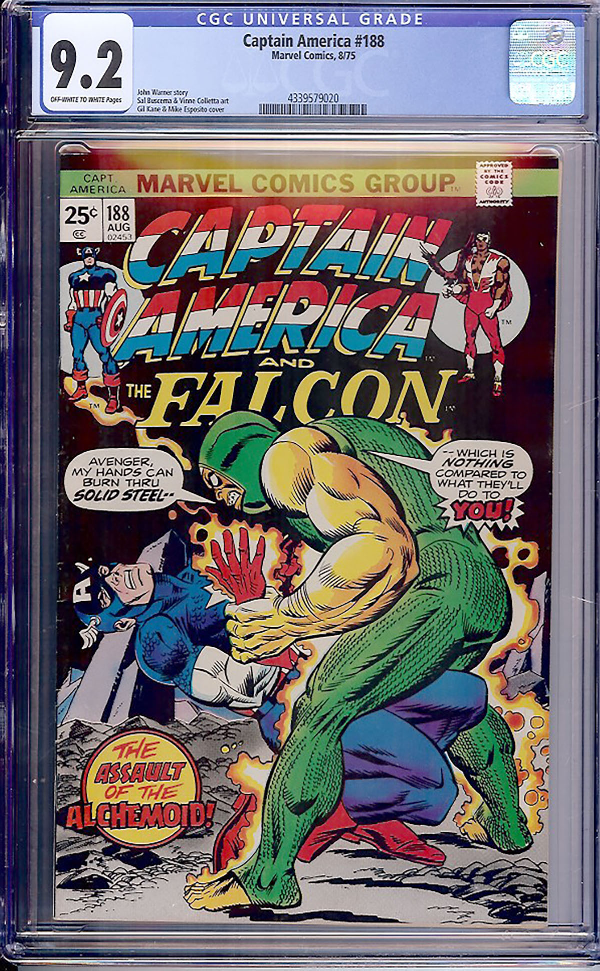 Captain America #188 CGC 9.2 ow/w