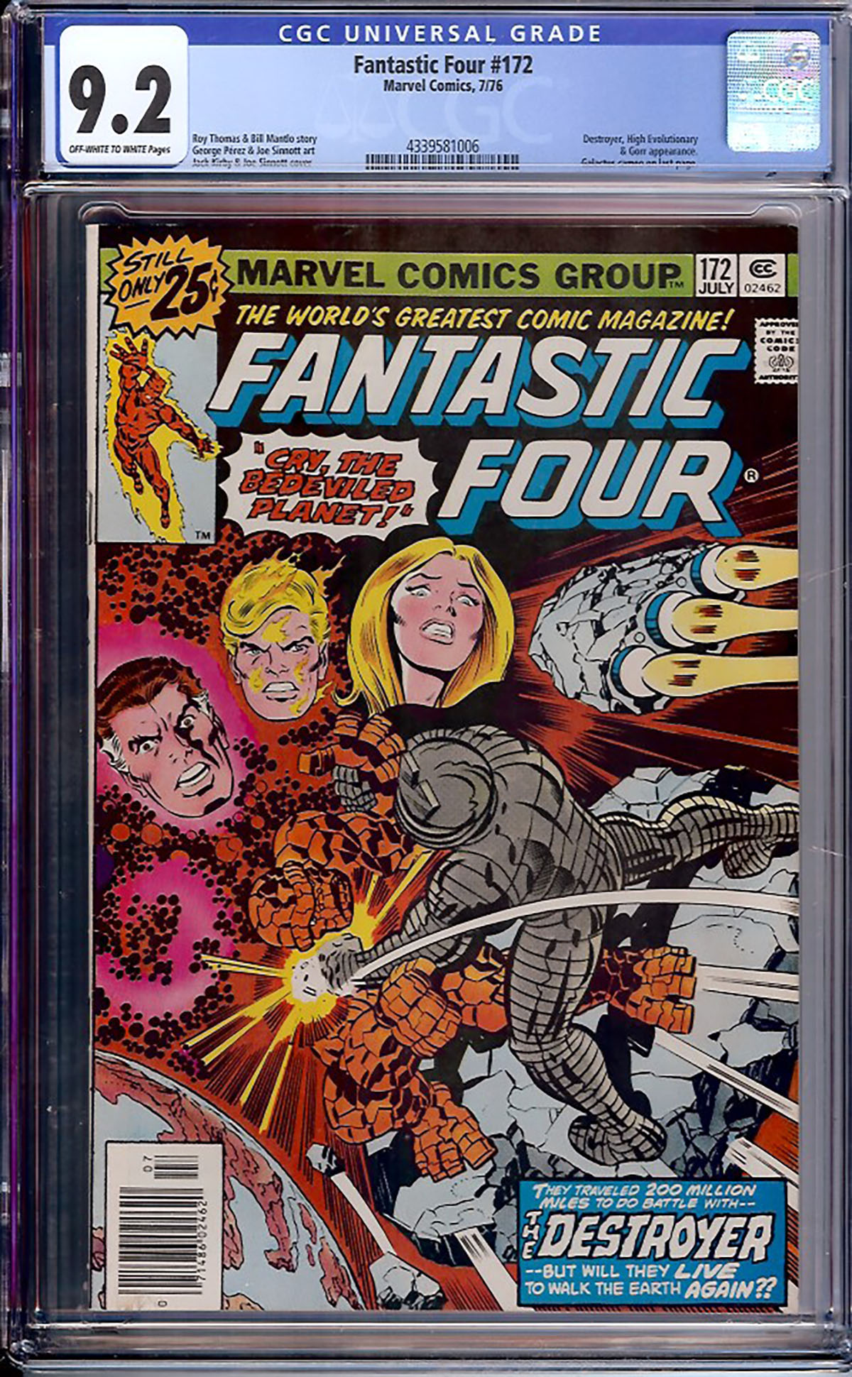 Fantastic Four #172 CGC 9.2 ow/w