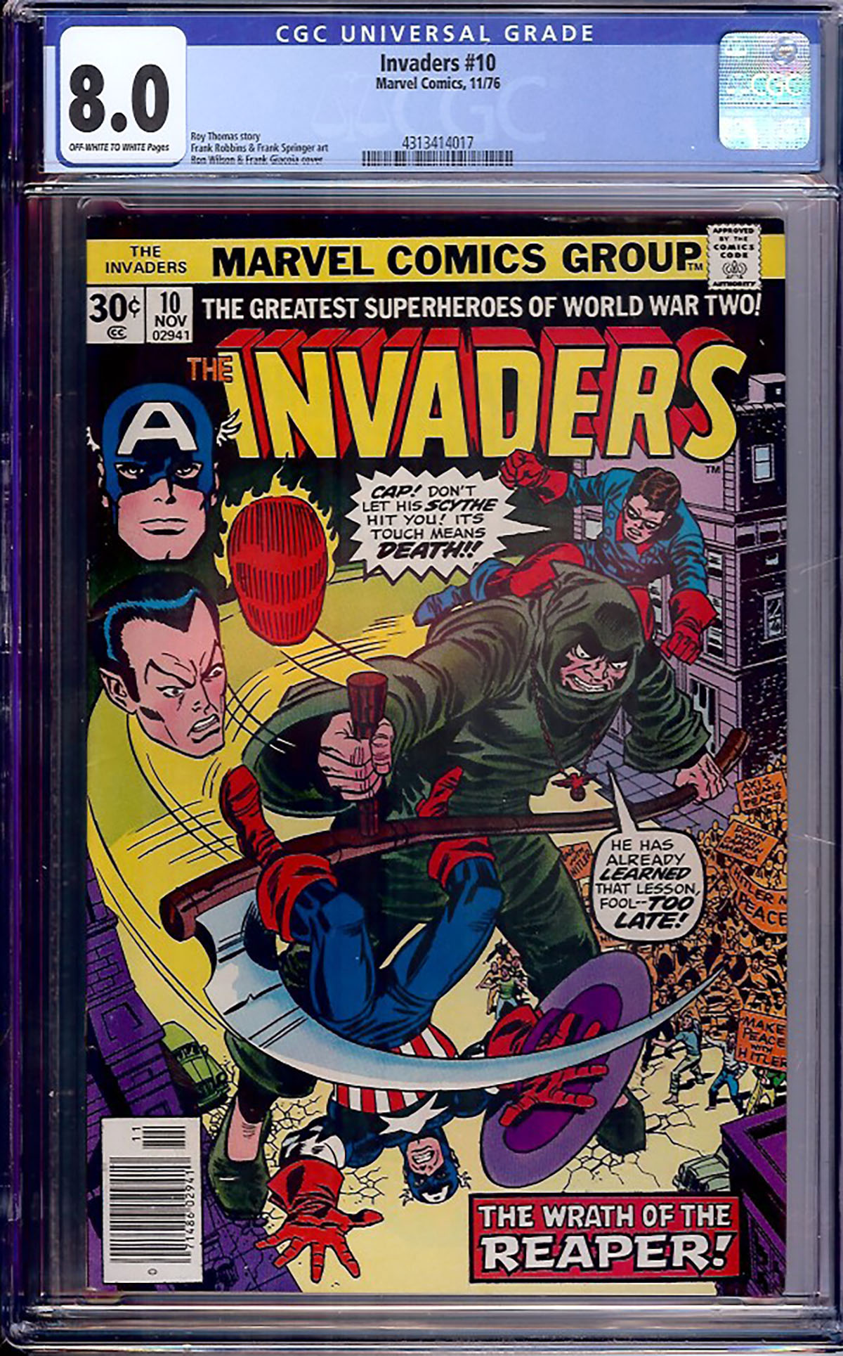 Invaders #10 CGC 8.0 ow/w