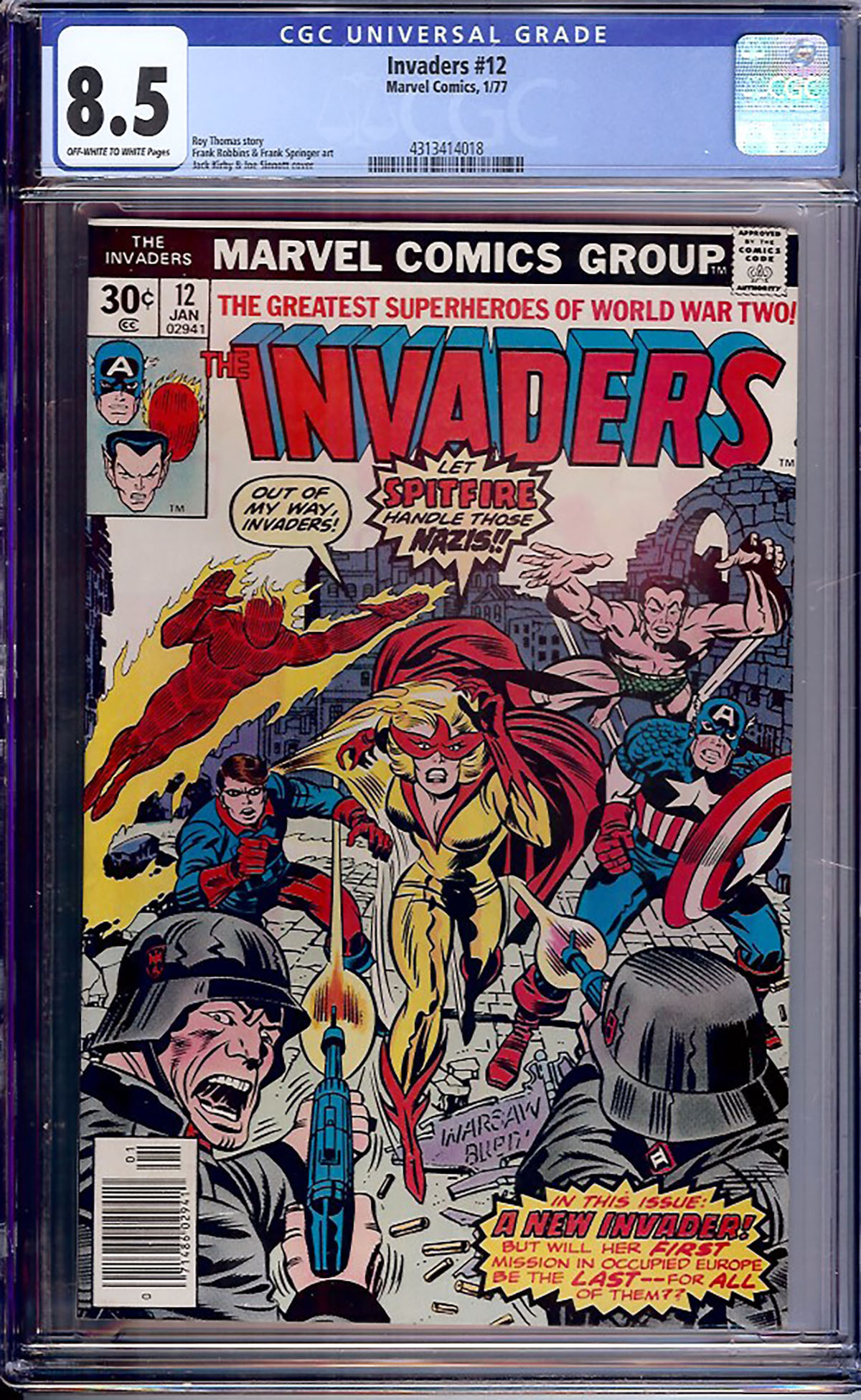 Invaders #12 CGC 8.5 ow/w