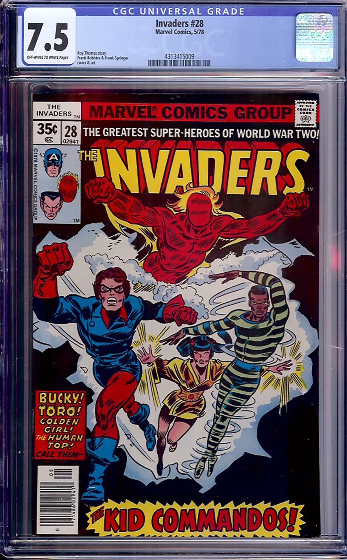 Invaders #28 CGC 7.5 ow/w