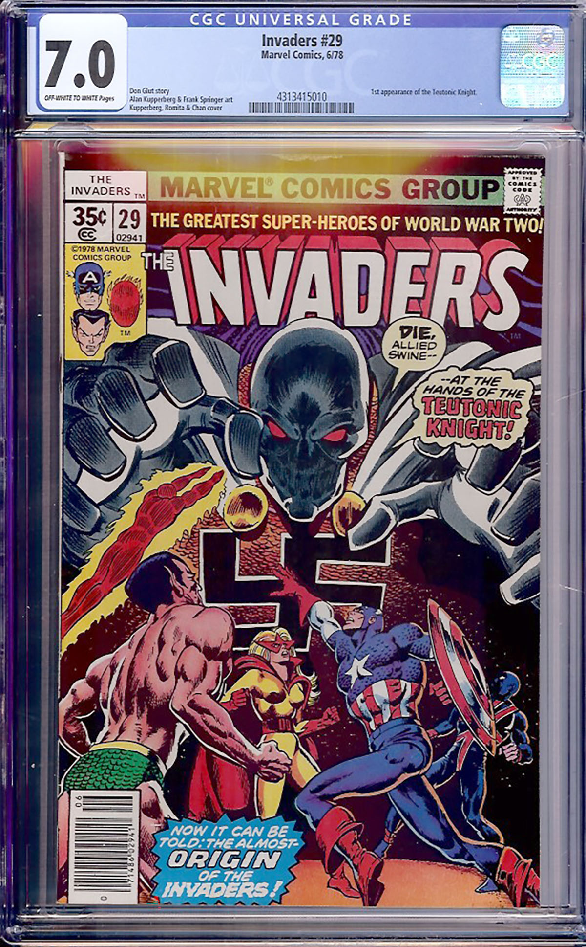 Invaders #29 CGC 7.0 ow/w