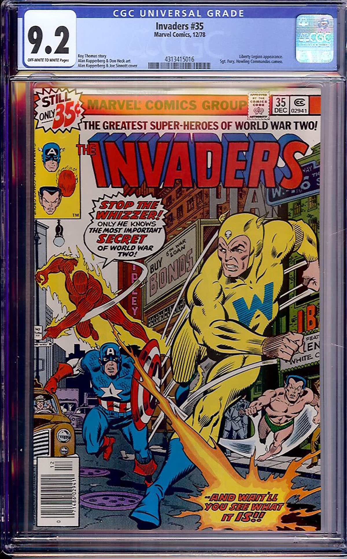 Invaders #35 CGC 9.2 ow/w