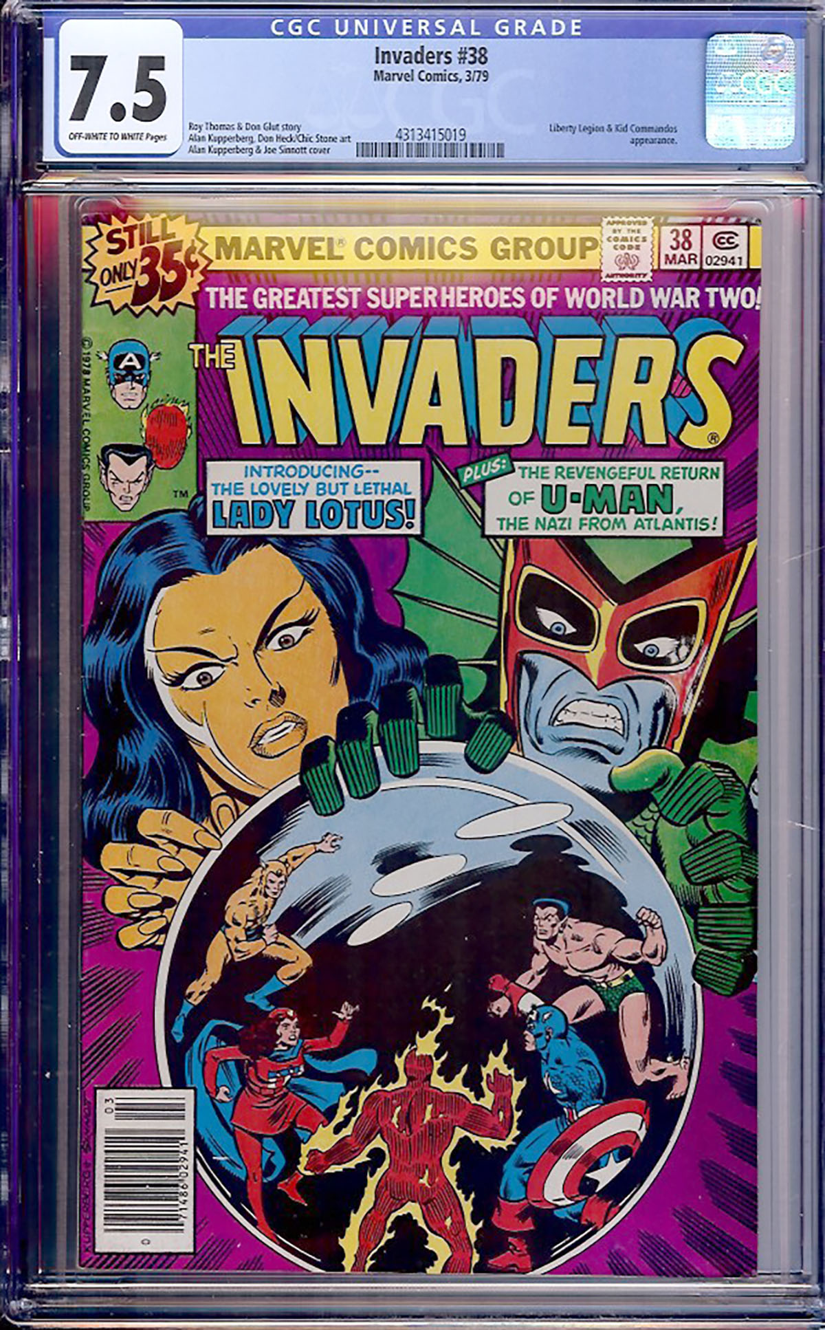 Invaders #38 CGC 7.5 ow/w