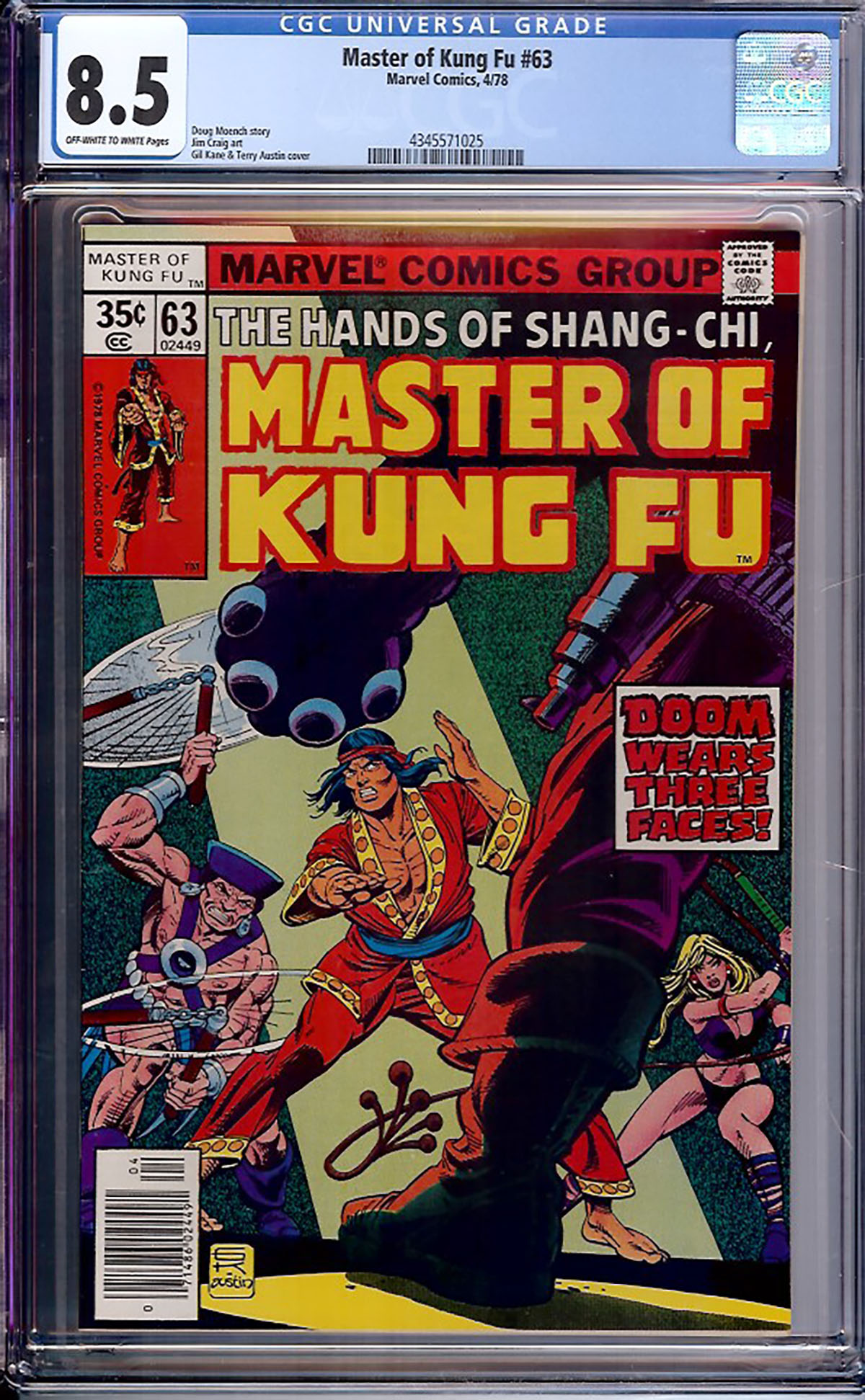 Master of Kung Fu #63 CGC 8.5 ow/w