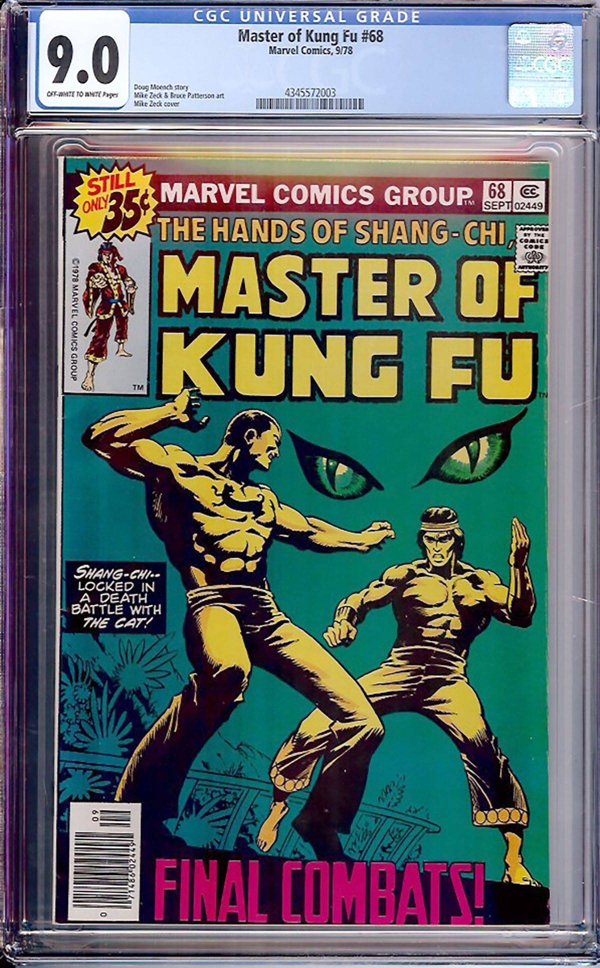 Master of Kung Fu #68 CGC 9.0 ow/w