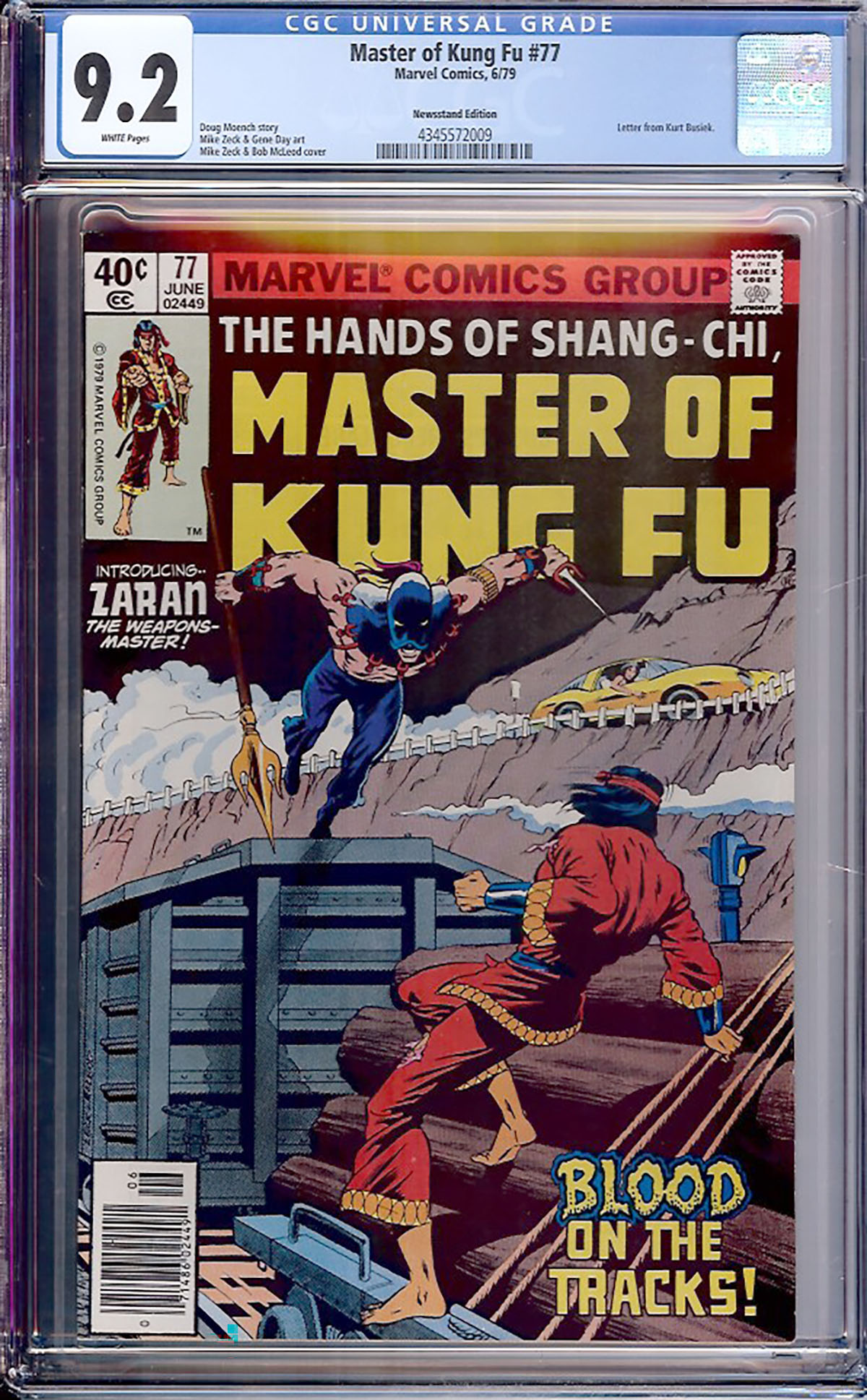 Master of Kung Fu #77 CGC 9.2 w Newsstand Edition