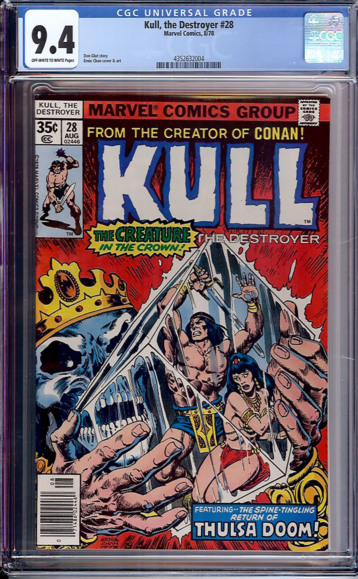 Kull, the Destroyer #28 CGC 9.4 ow/w