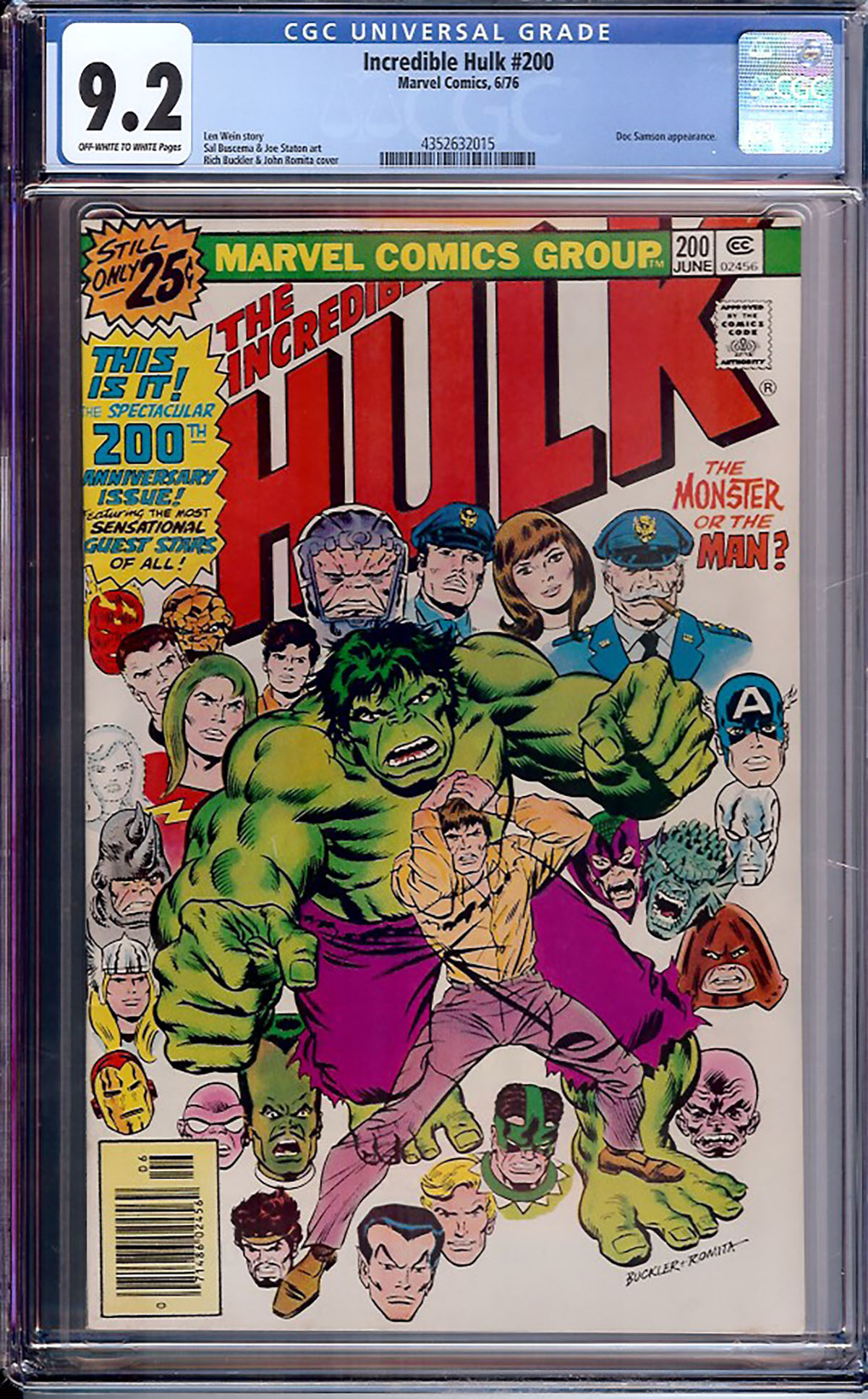 Incredible Hulk #200 CGC 9.2 ow/w