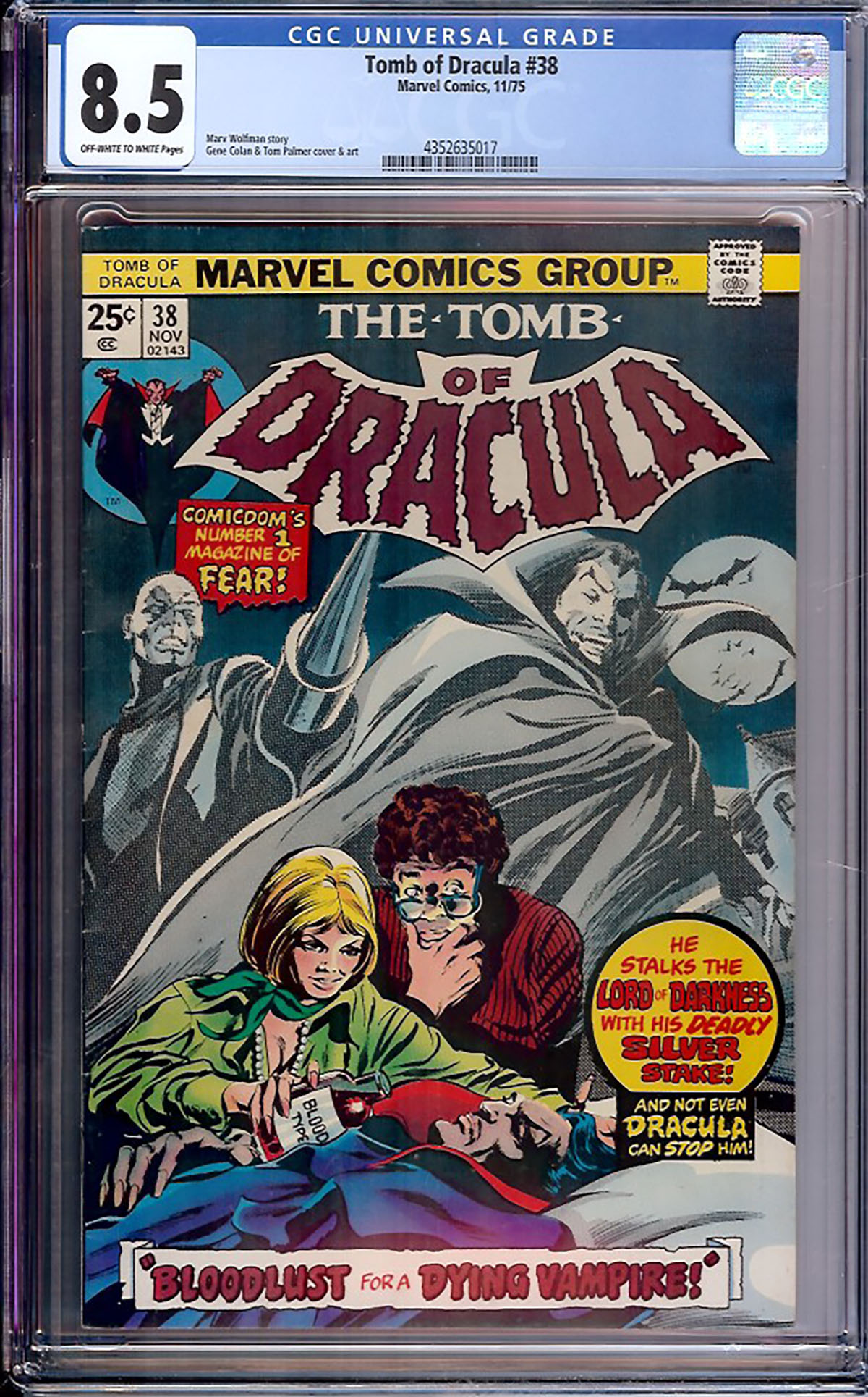 Tomb of Dracula #38 CGC 8.5 ow/w