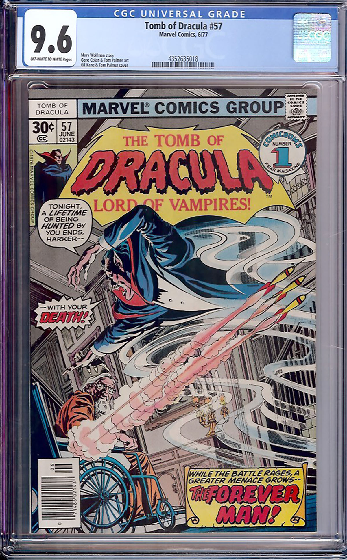 Tomb of Dracula #57 CGC 9.6 ow/w