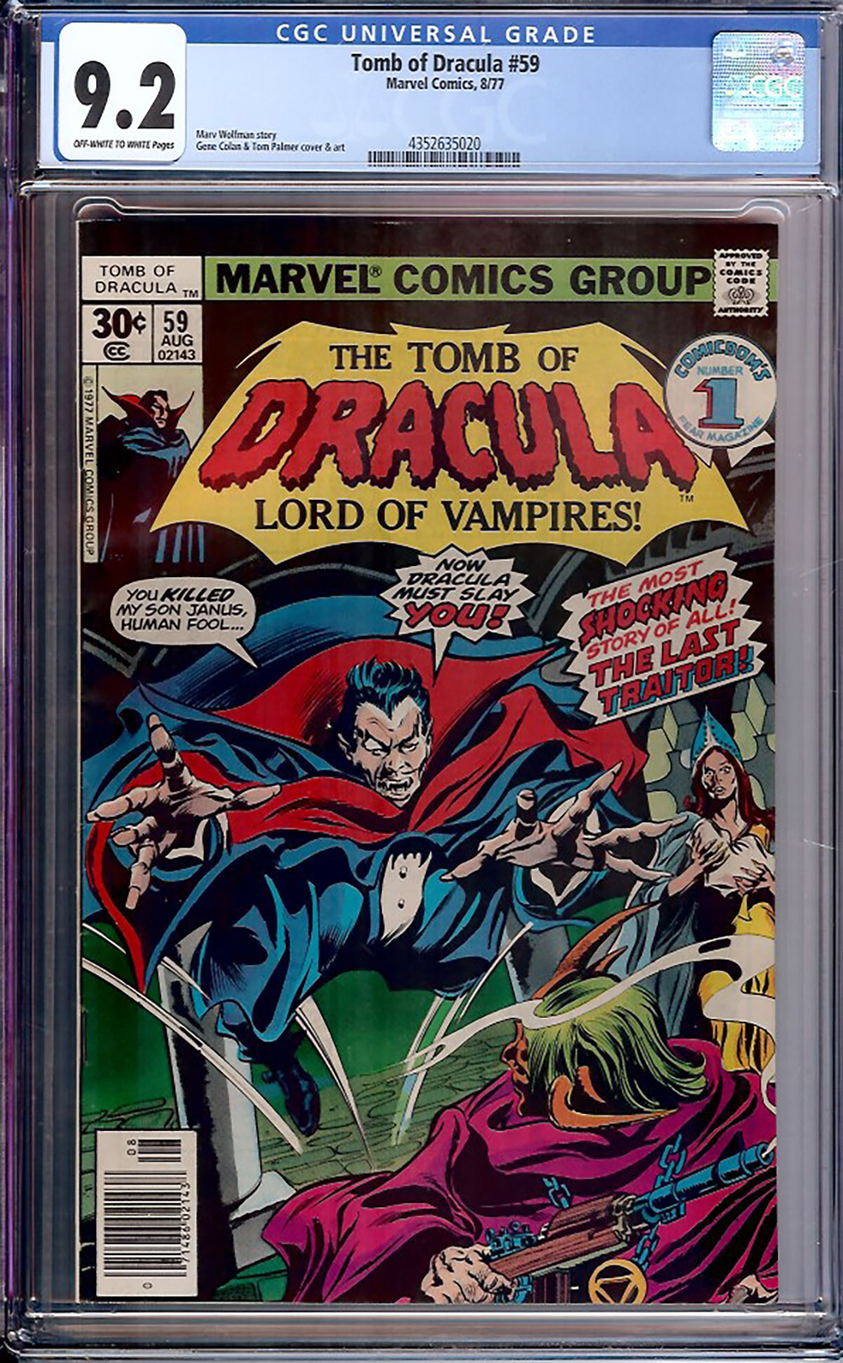 Tomb of Dracula #59 CGC 9.2 ow/w