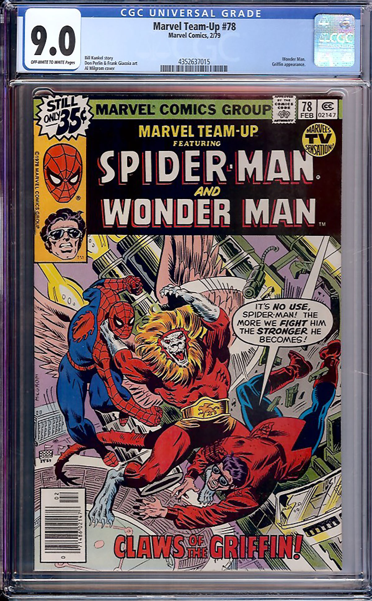 Marvel Team-Up #78 CGC 9.0 ow/w