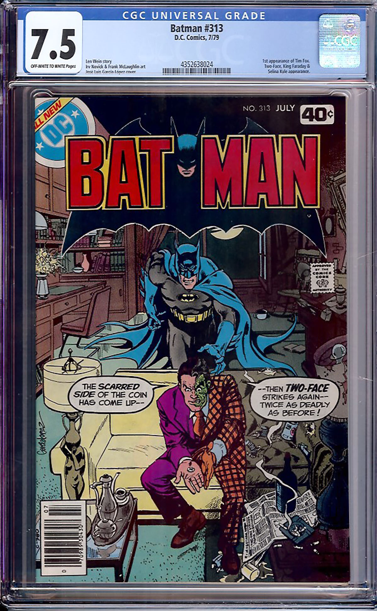 Batman #313 CGC 7.5 ow/w