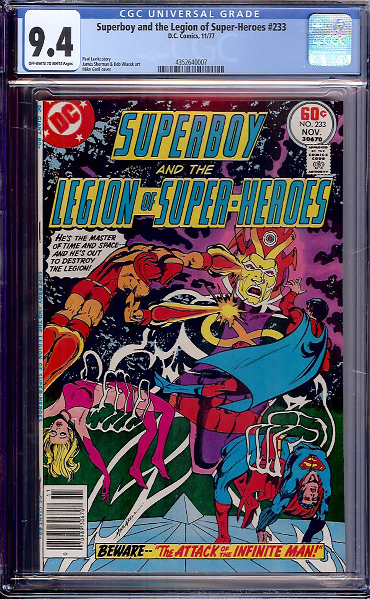 Superboy and the Legion of Super-Heroes #233 CGC 9.4 ow/w
