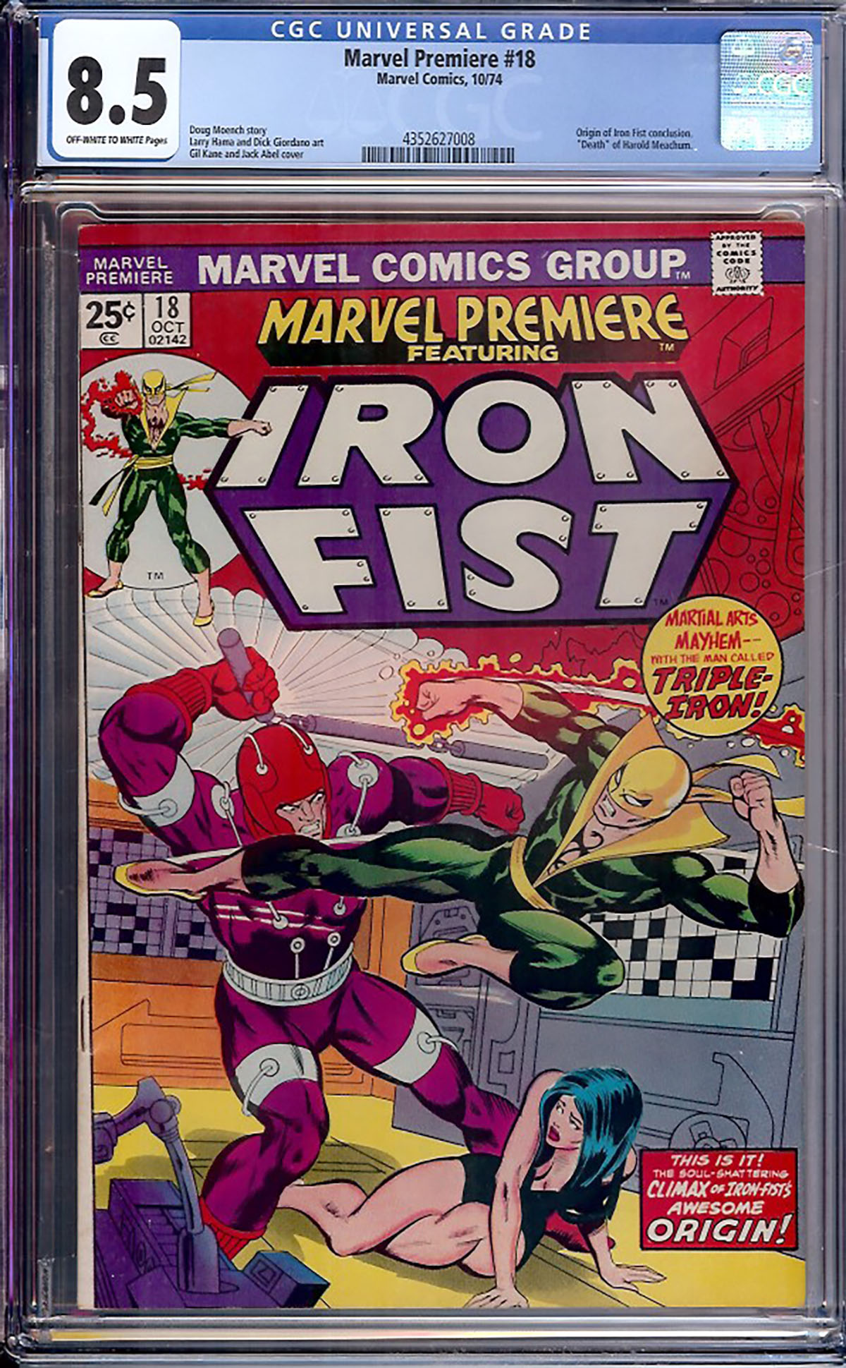 Marvel Premiere #18 CGC 8.5 ow/w