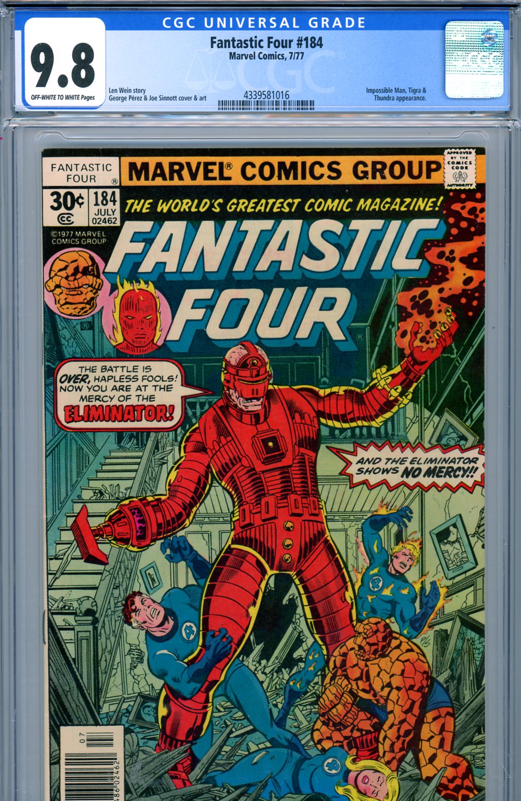 Fantastic Four #184 CGC 9.8 ow/w