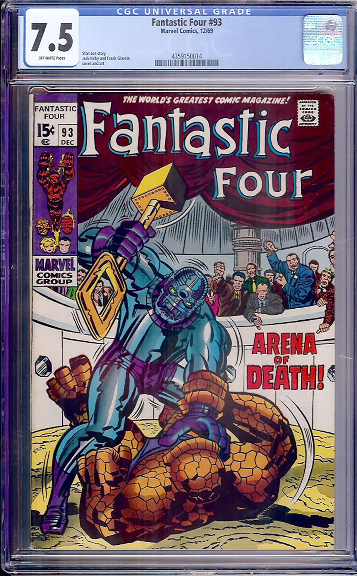 Fantastic Four #93 CGC 7.5 ow