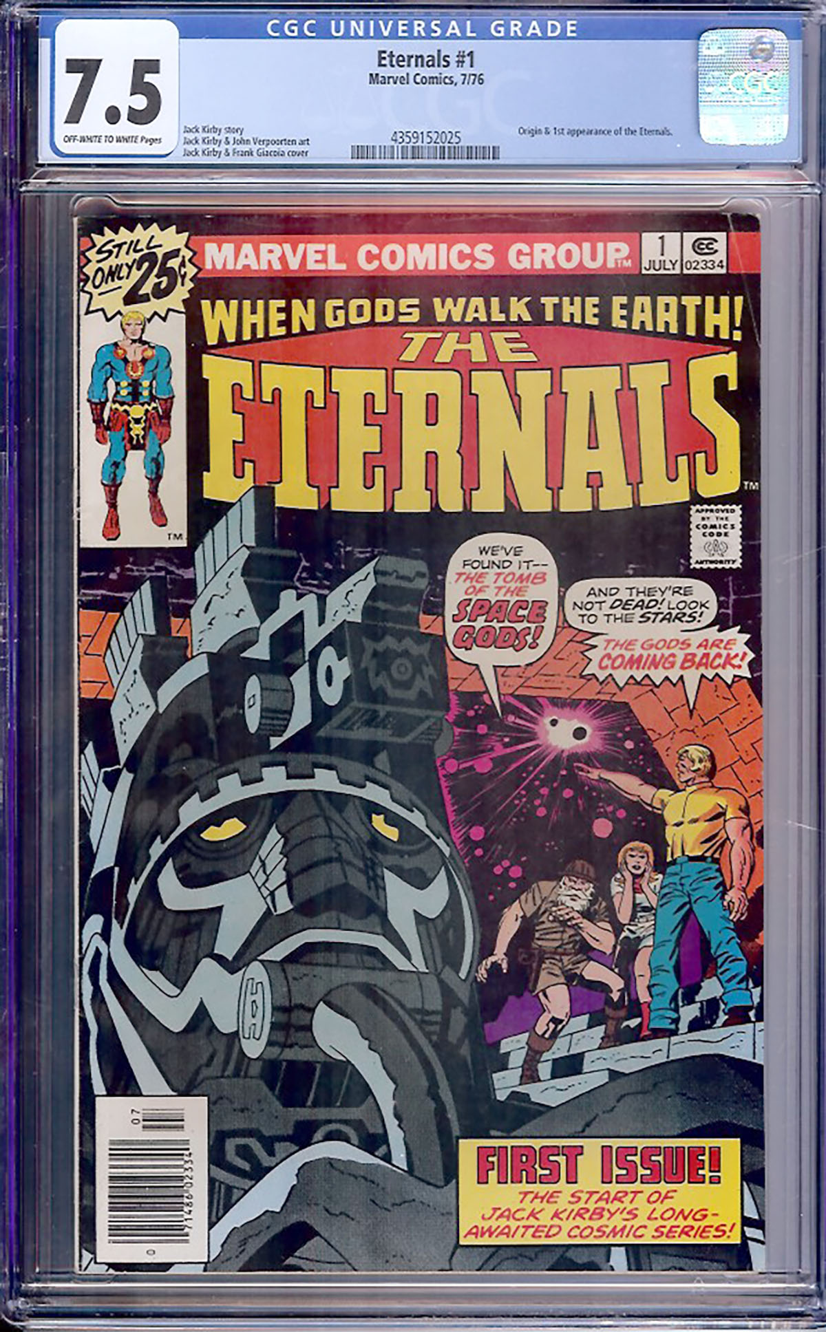 Eternals #1 CGC 7.5 ow/w