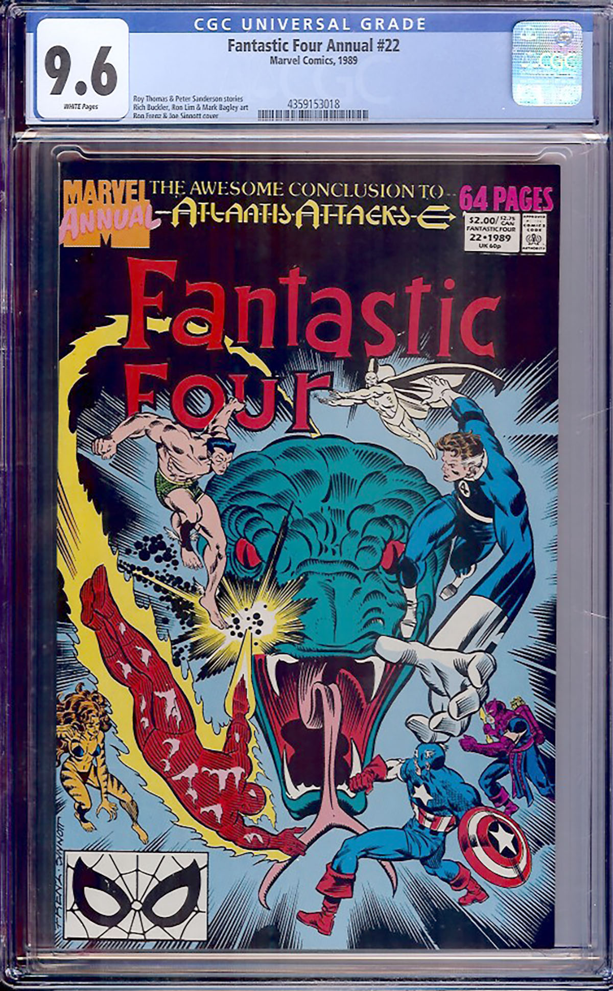 Fantastic Four Annual #22 CGC 9.6 w