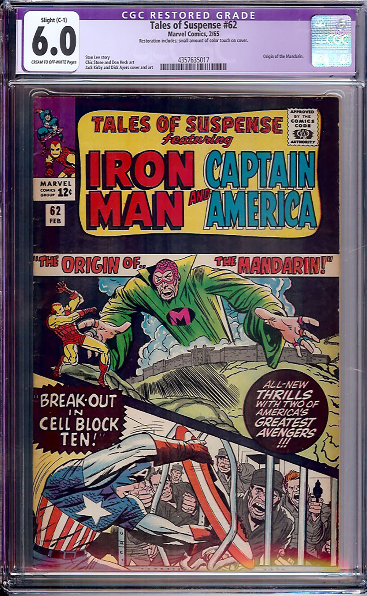 Tales of Suspense #62 CGC 6.0 cr/ow