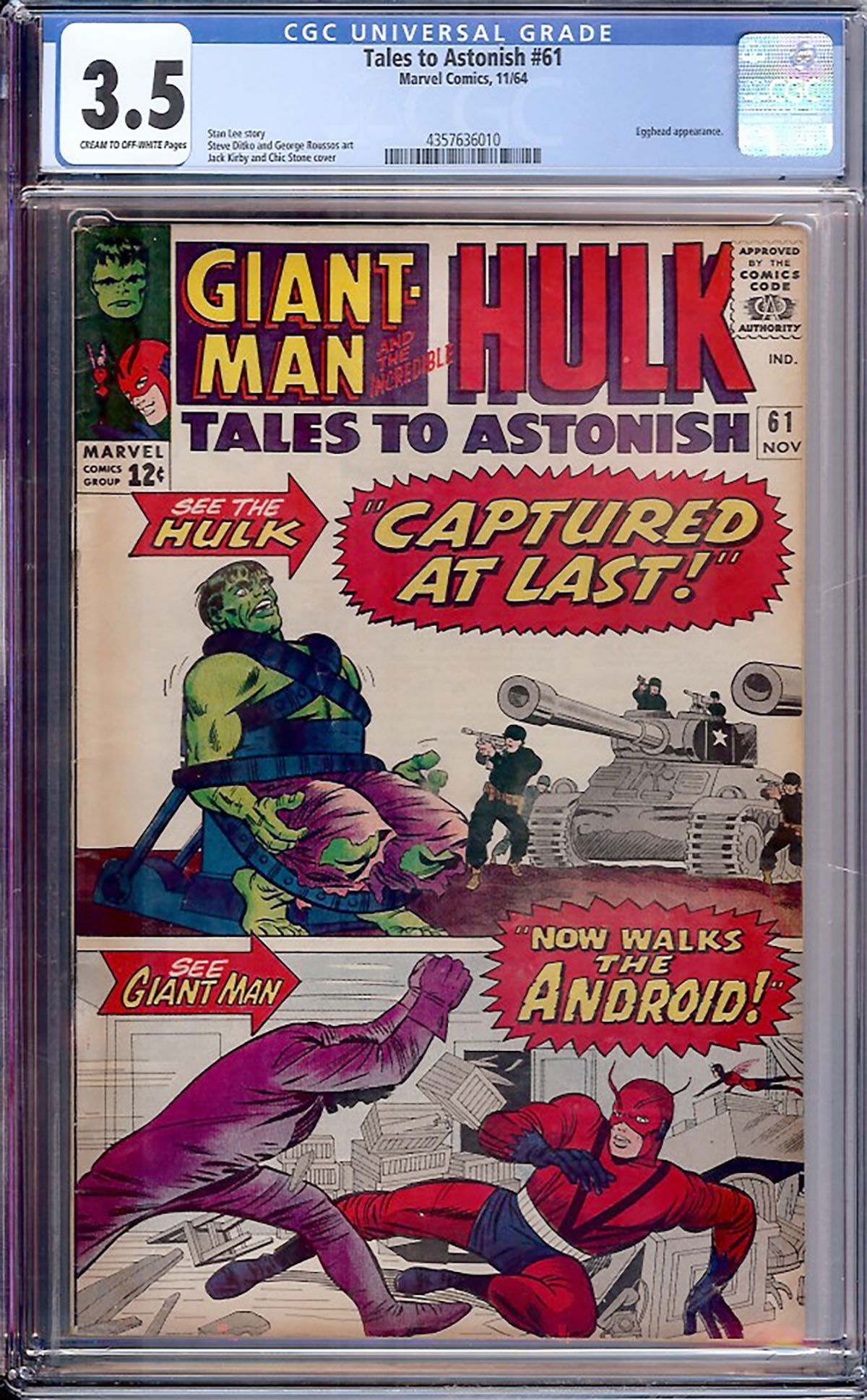 Tales to Astonish #61 CGC 3.5 cr/ow