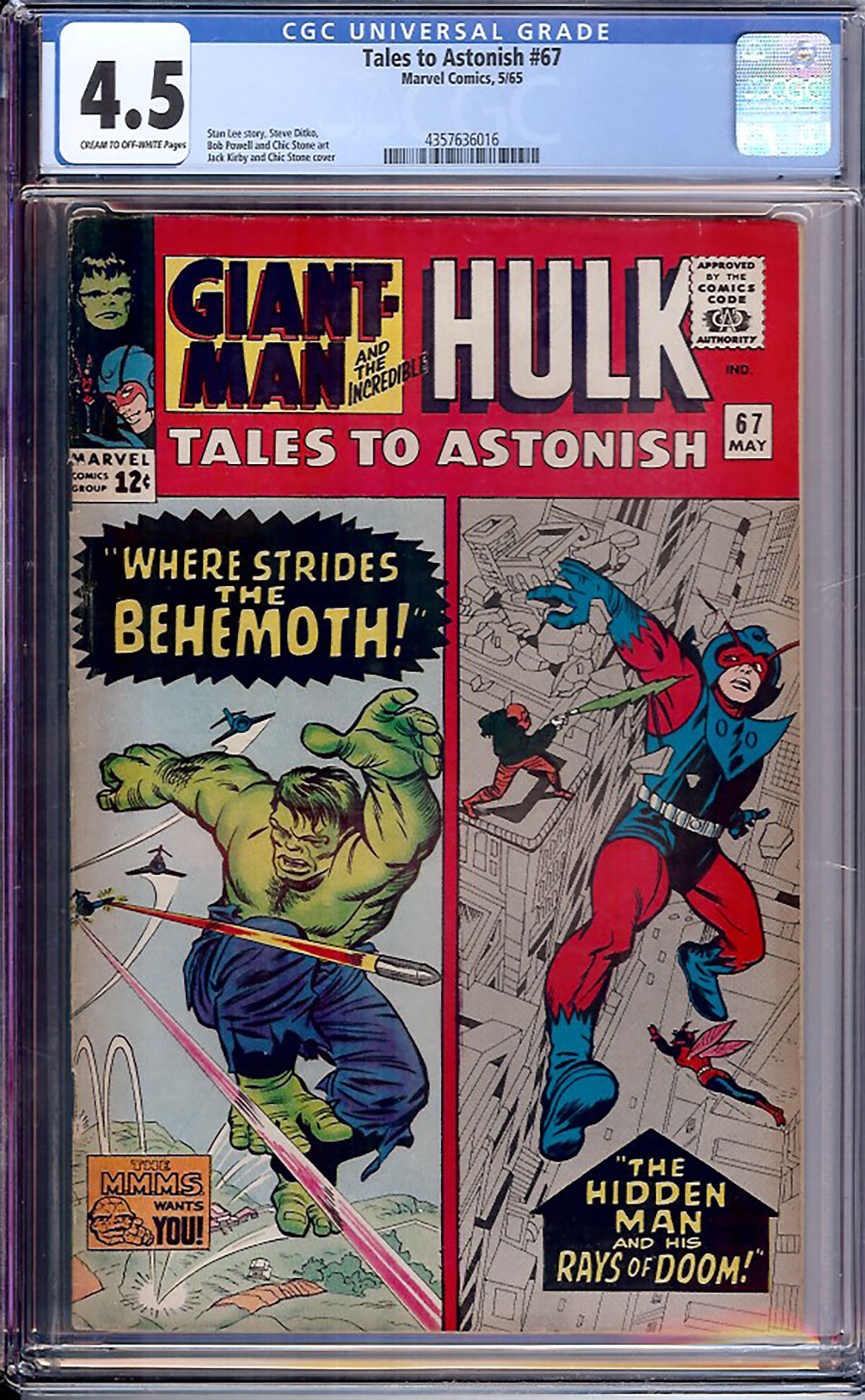 Tales to Astonish #67 CGC 4.5 cr/ow