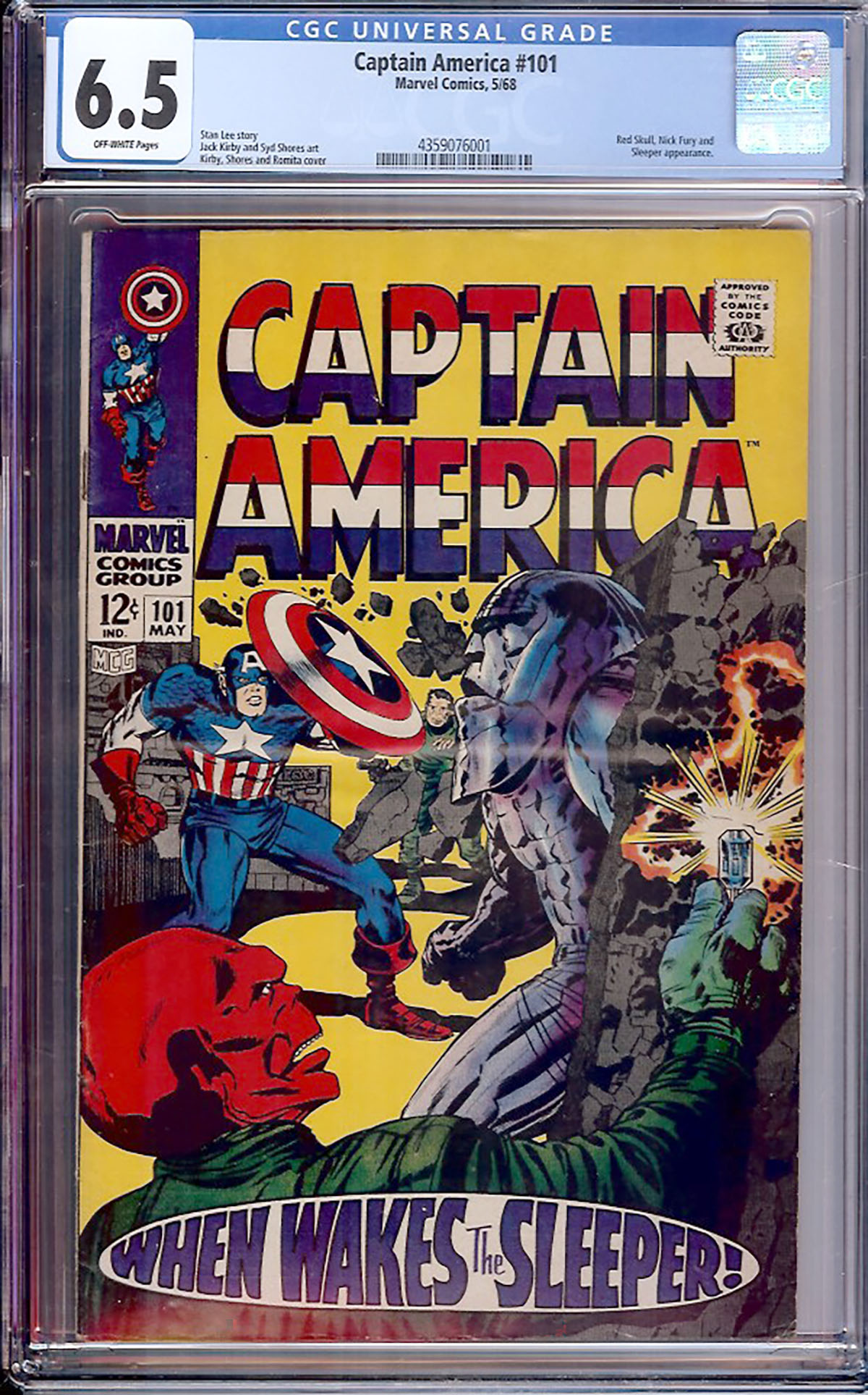 Captain America #101 CGC 6.5 ow
