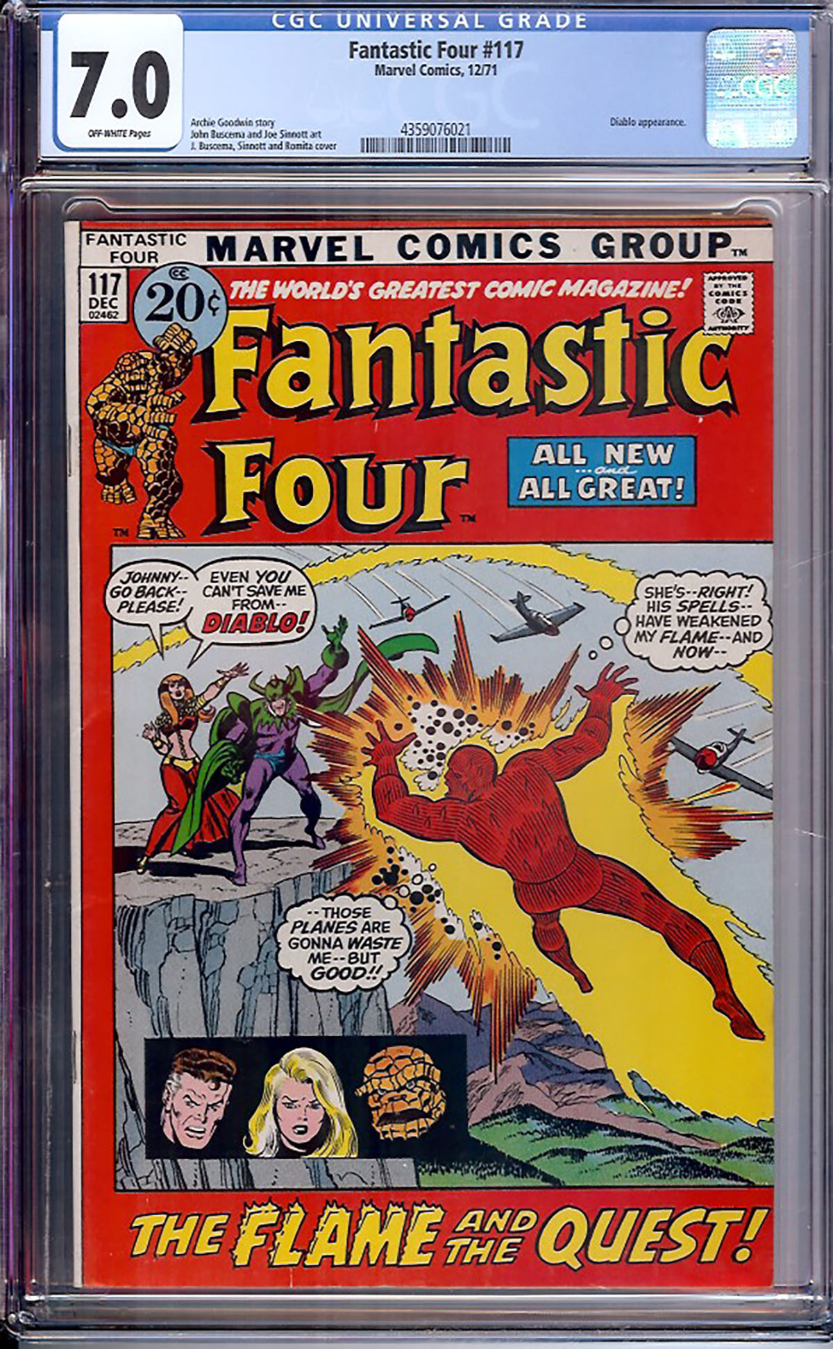 Fantastic Four #117 CGC 7.0 ow