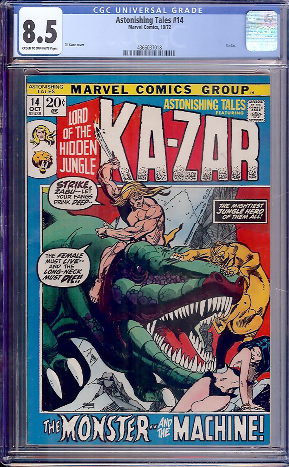 Astonishing Tales #14 CGC 8.5 cr/ow