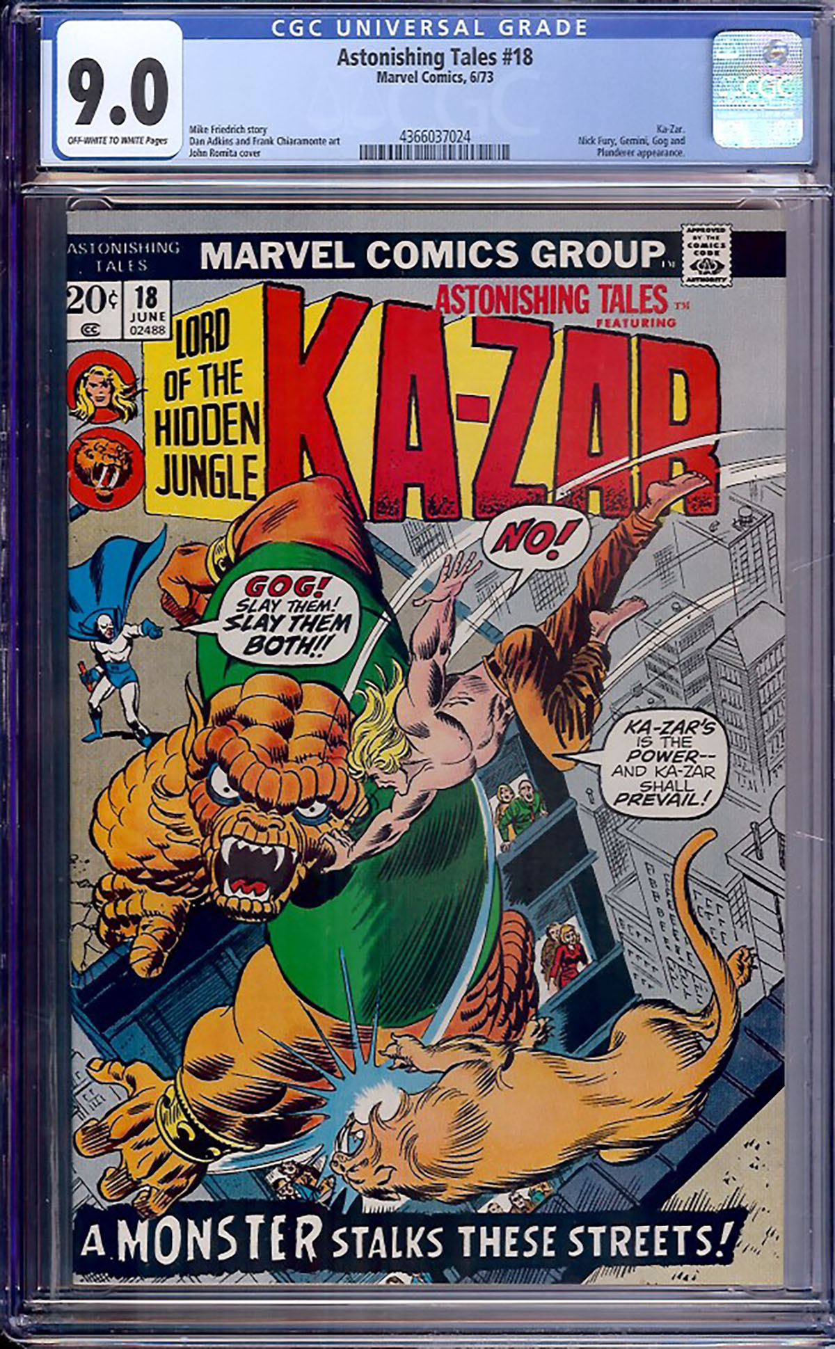 Astonishing Tales #18 CGC 9.0 ow/w