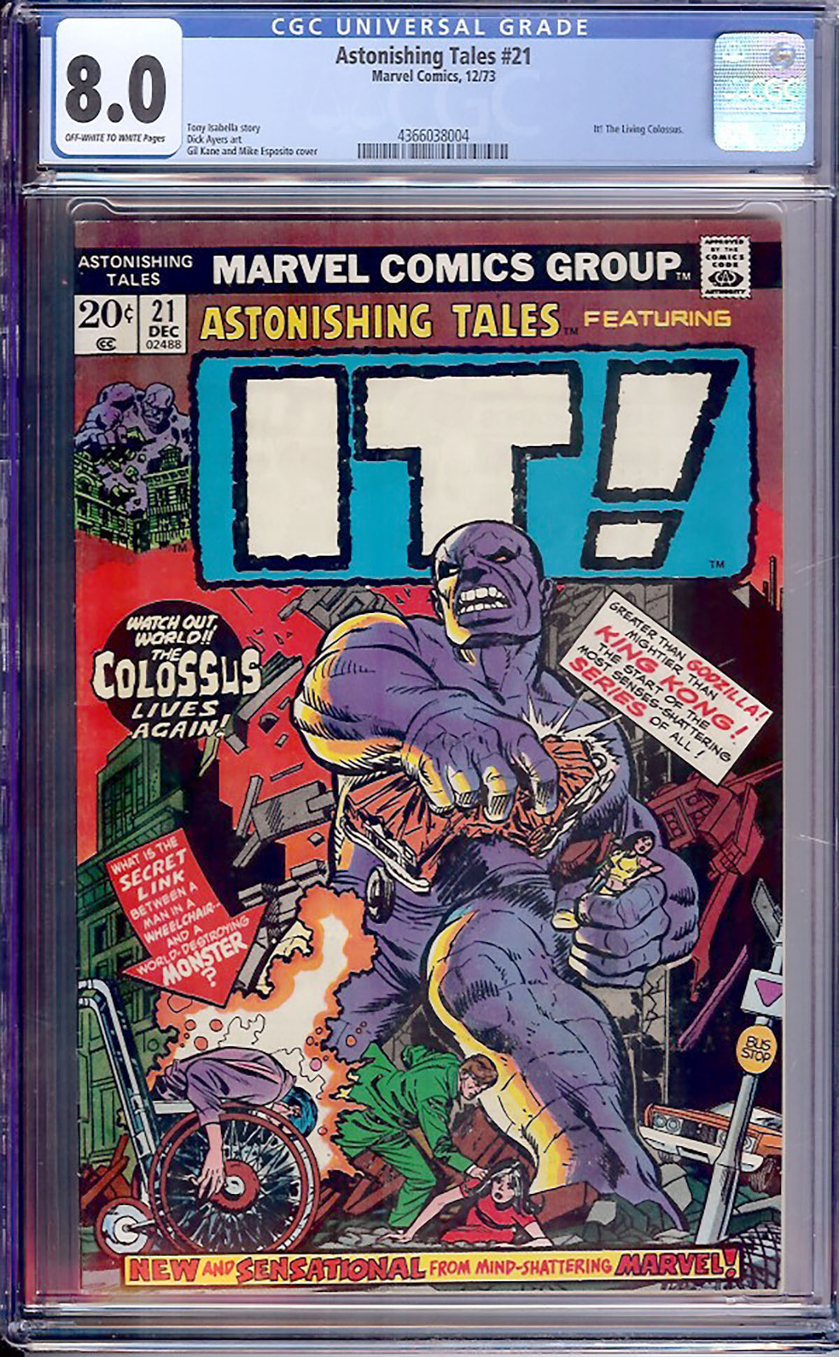 Astonishing Tales #21 CGC 8.0 ow/w