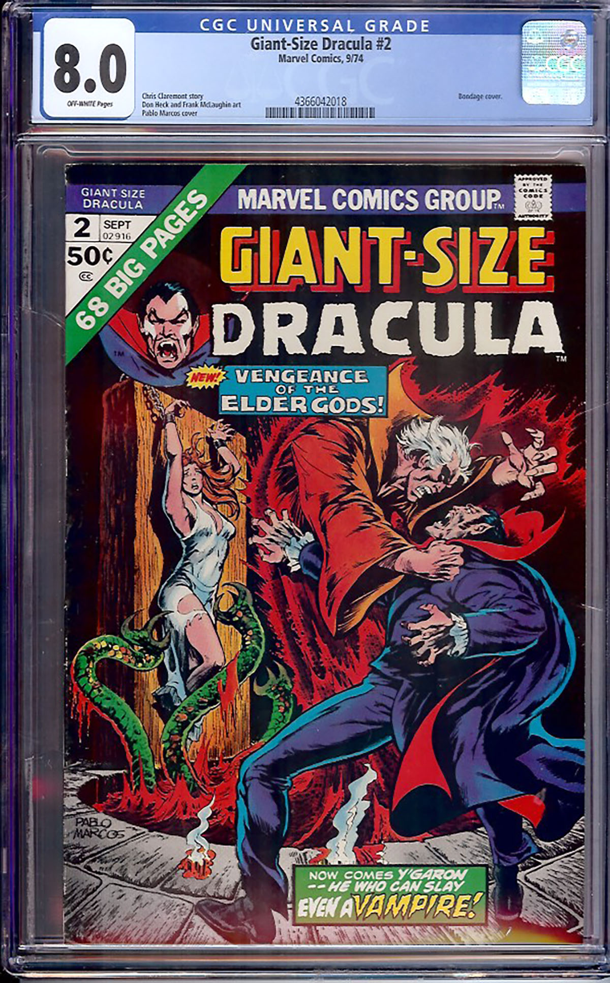 Giant-Size Dracula #2 CGC 8.0 ow