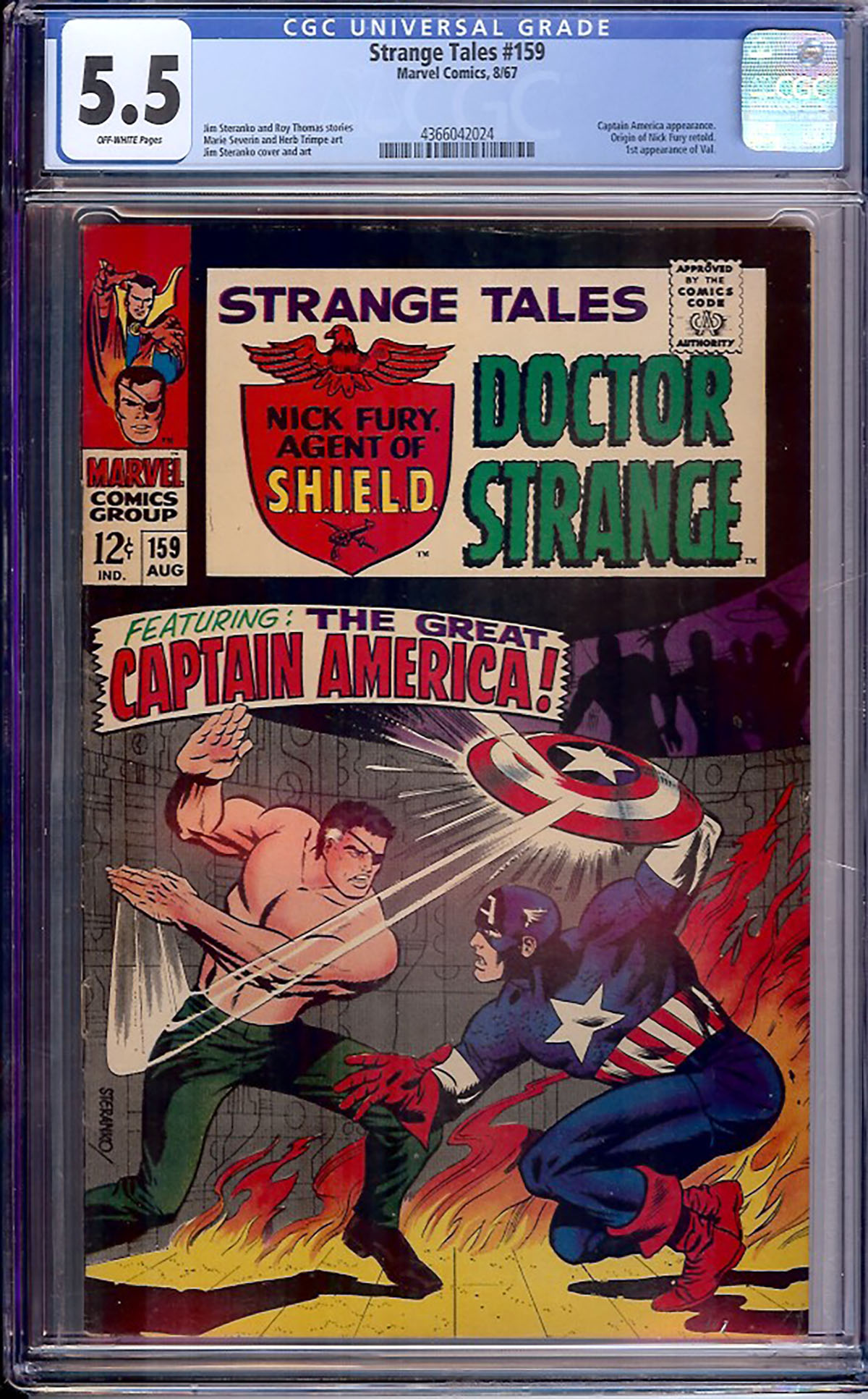Strange Tales #159 CGC 5.5 ow