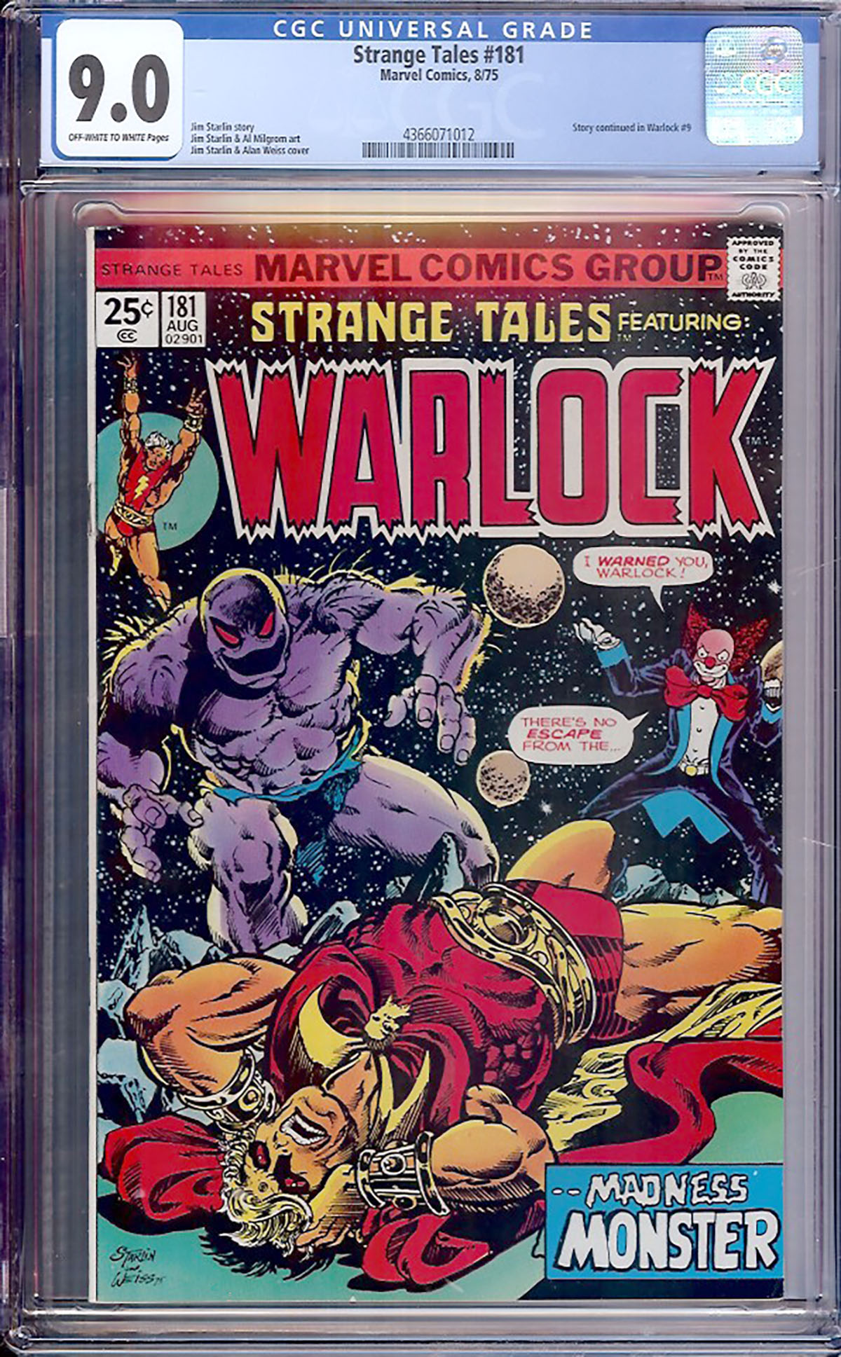 Strange Tales #181 CGC 9.0 ow/w