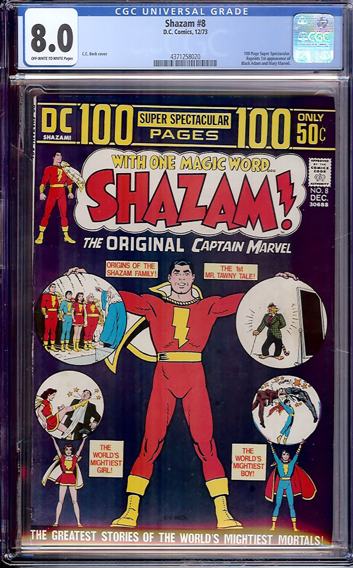 Shazam #8 CGC 8.0 ow/w