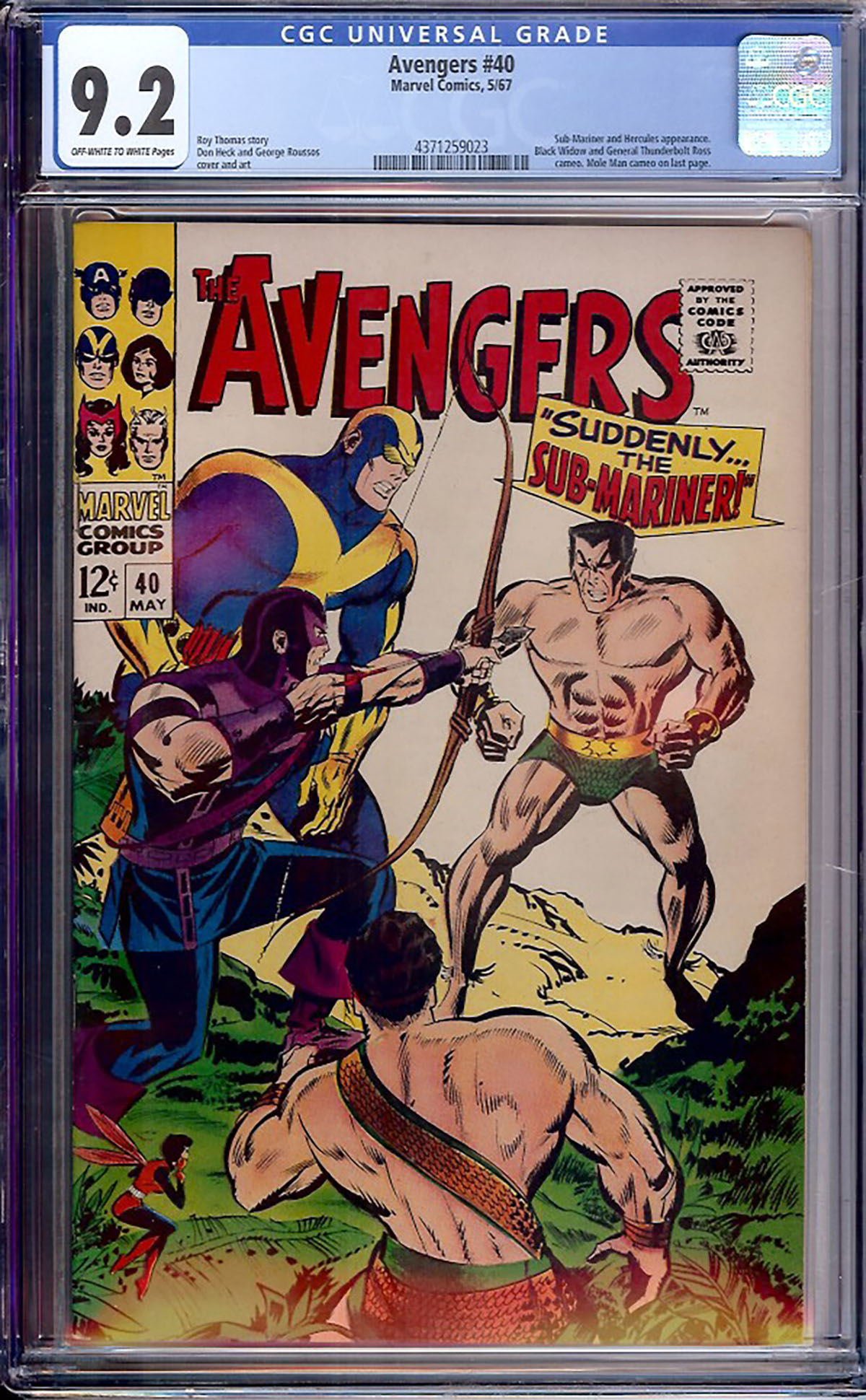 Avengers #40 CGC 9.2 ow/w