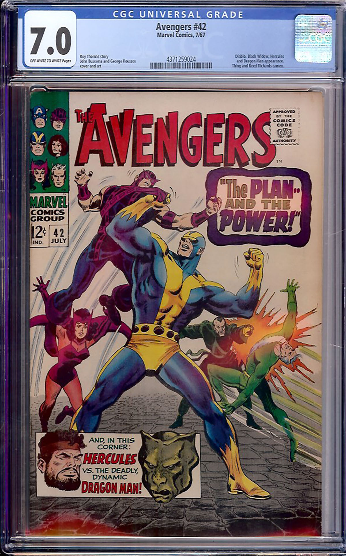 Avengers #42 CGC 7.0 ow/w