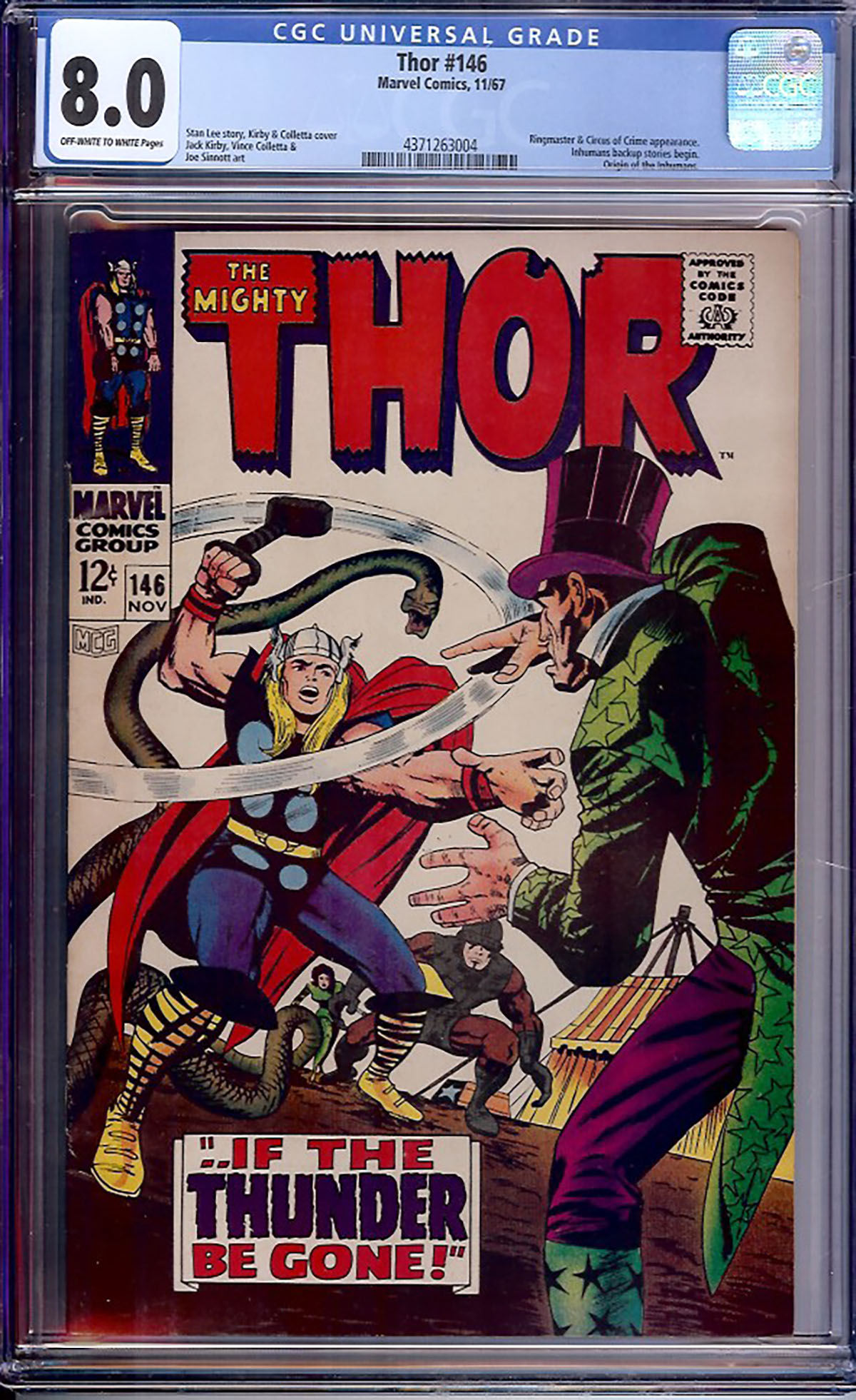 Thor #146 CGC 8.0 ow/w