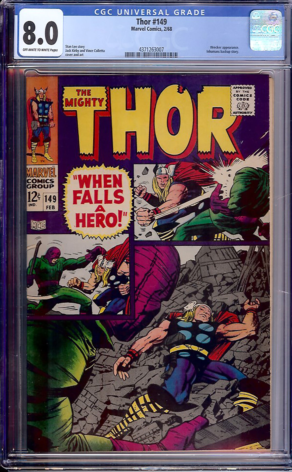 Thor #149 CGC 8.0 ow/w