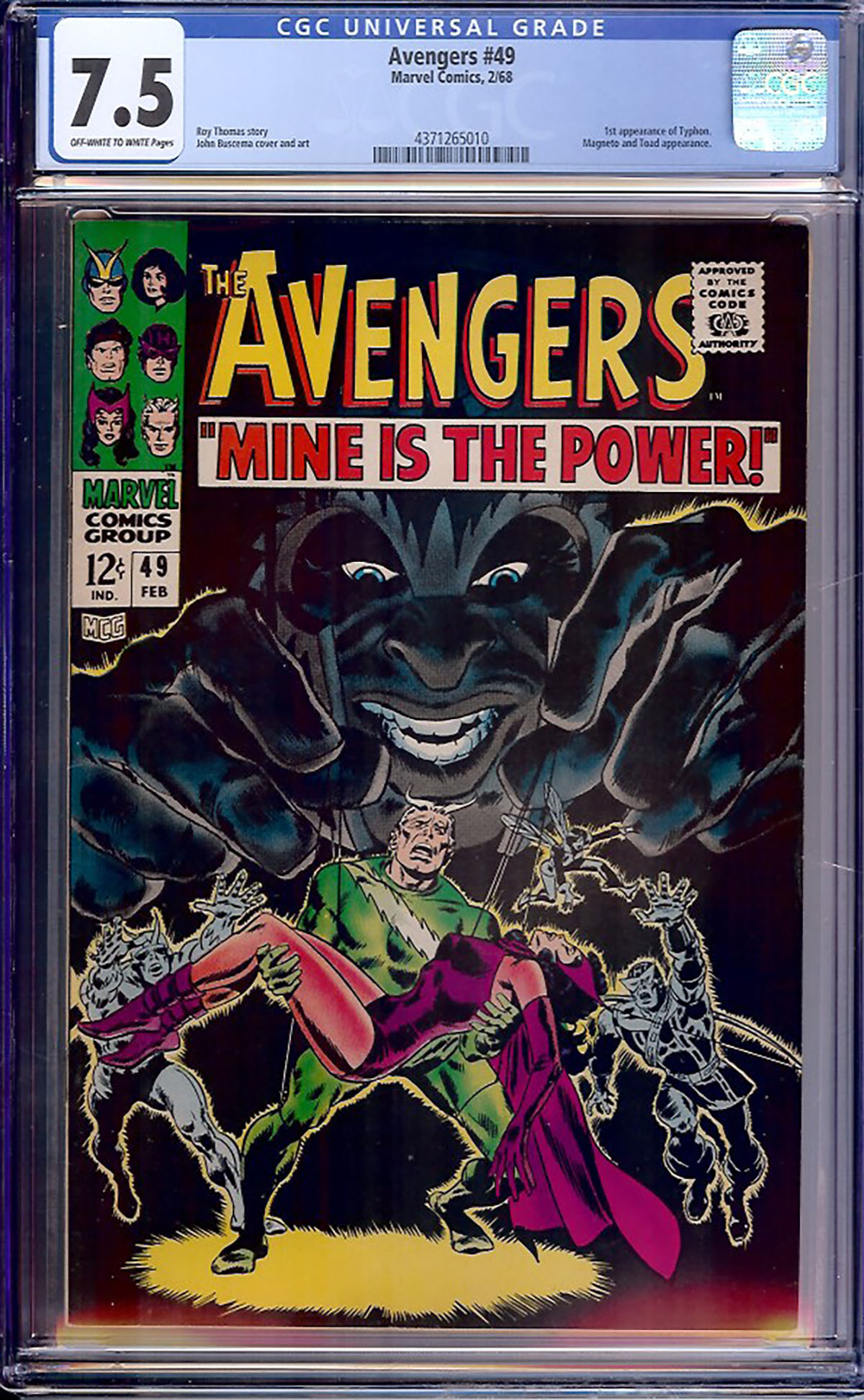 Avengers #49 CGC 7.5 ow/w